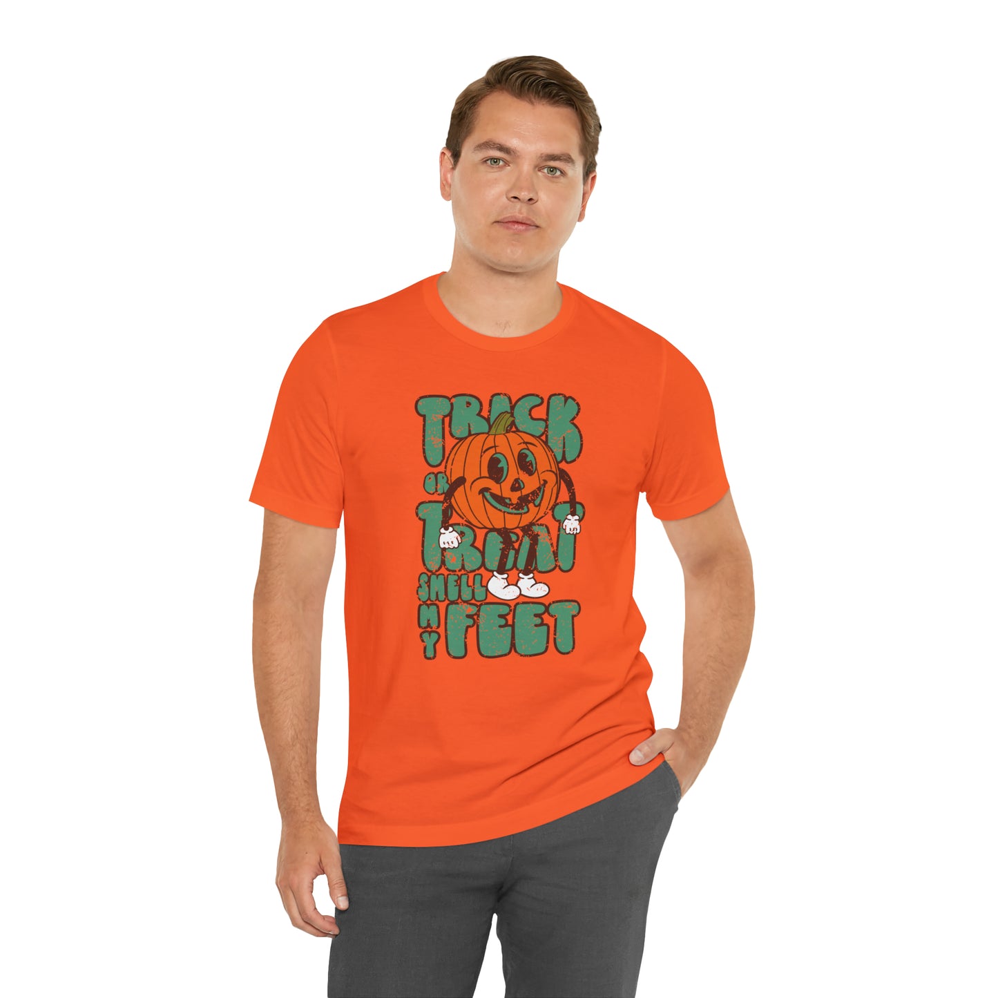 Distressed Trick or Treat Smell My Feet T-Shirt