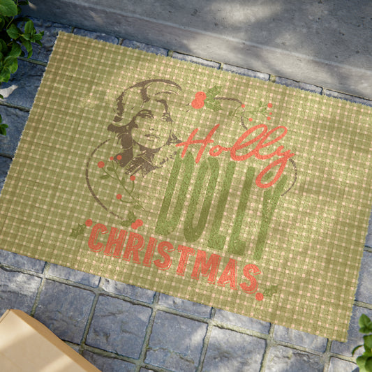 Holly Dolly Christmas Coir Mat