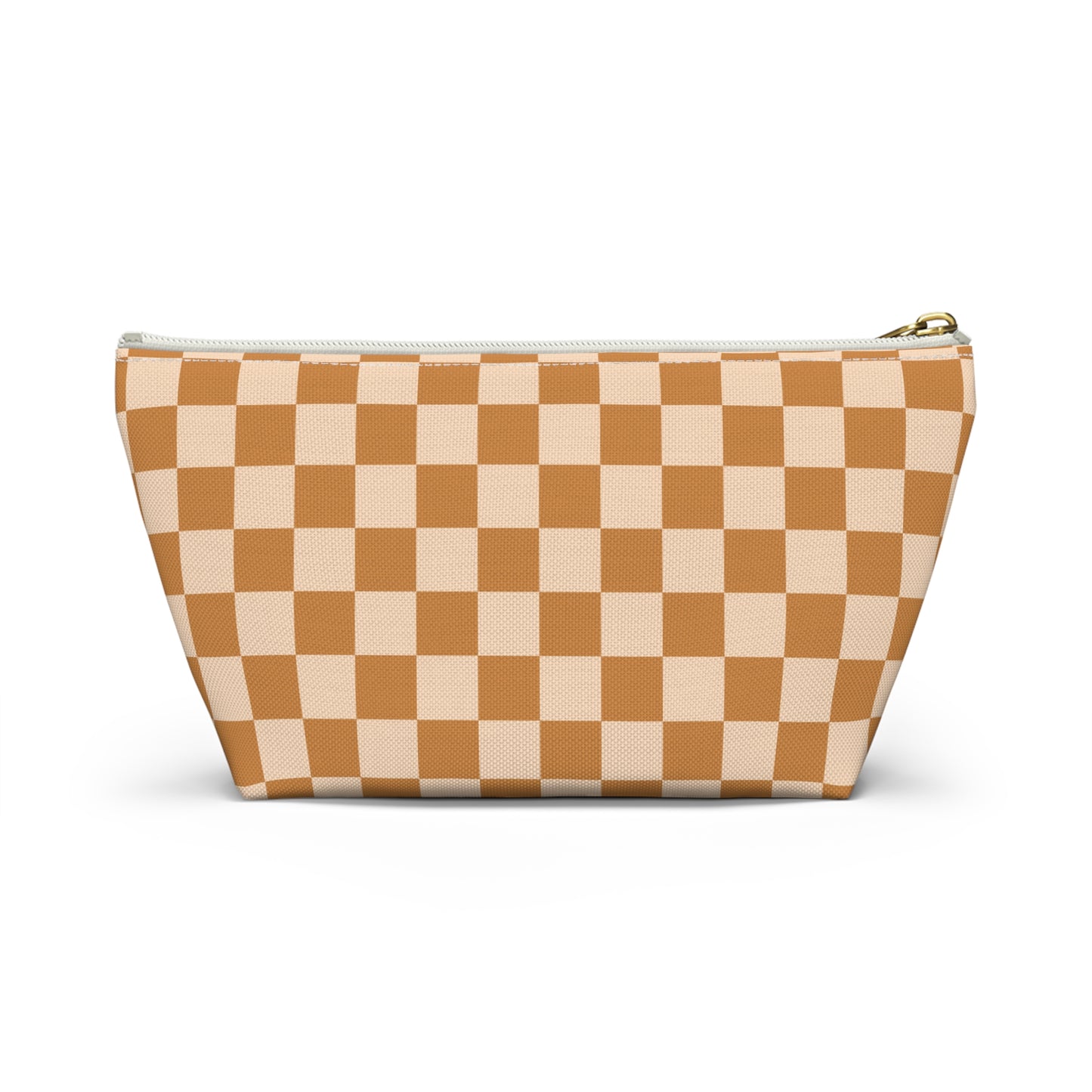 Rust Retro Checkered Print Design  Accessory Pouch w T-bottom