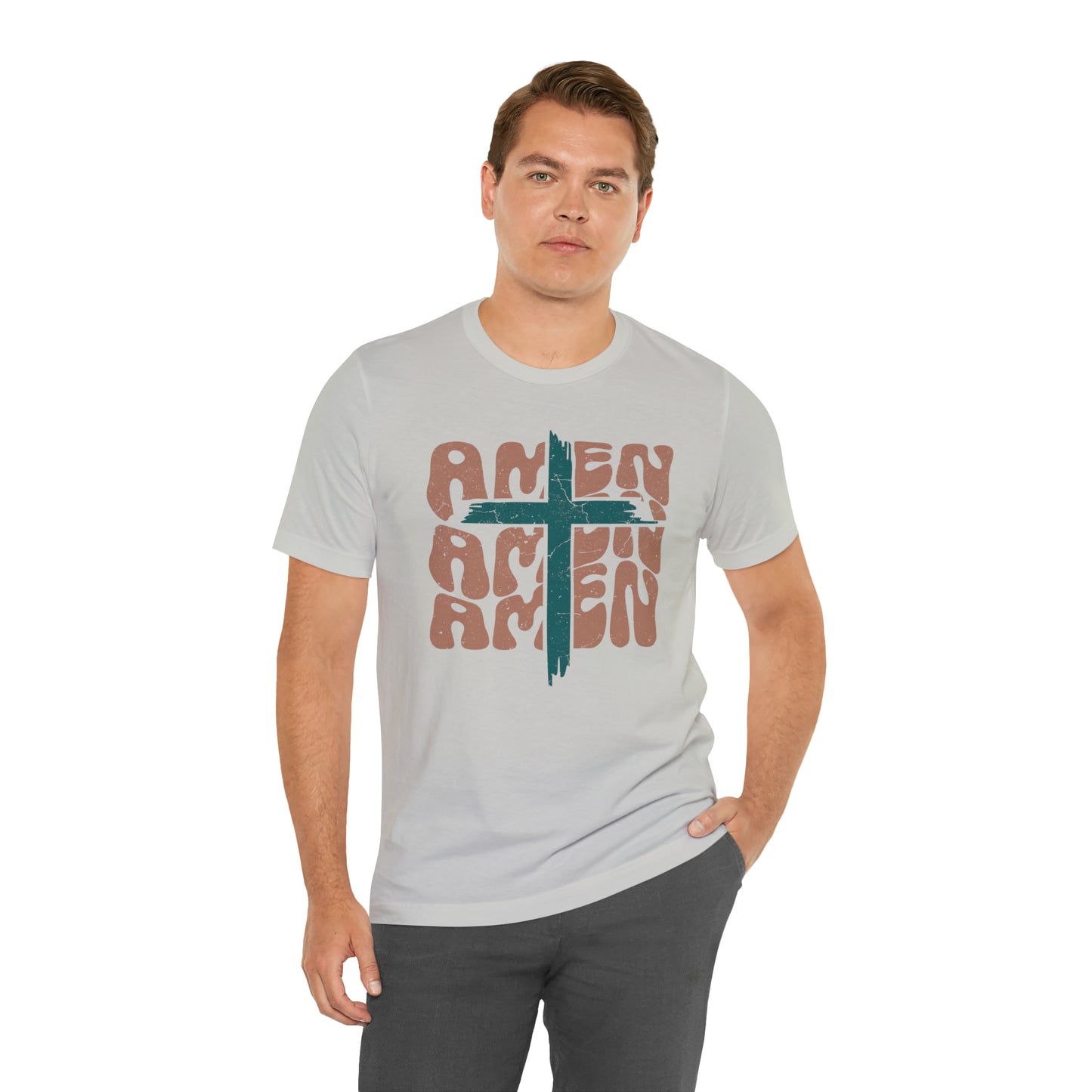 Amen Amen Amen with Cross Boho Color T-Shirt