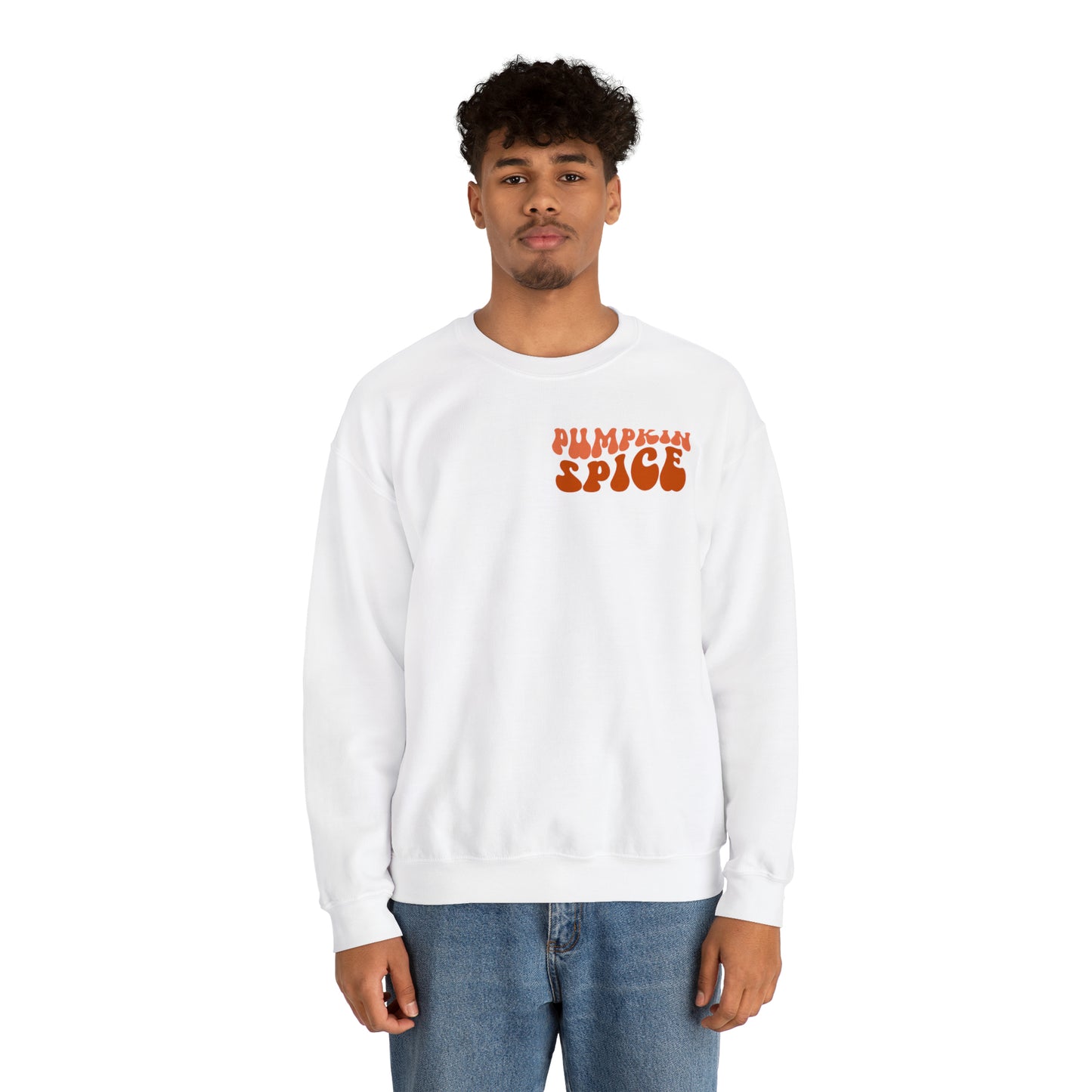 Pumpkin Spice and Chill (Front and Back) Design Heavy Blend™ Crewneck Sweatshirt