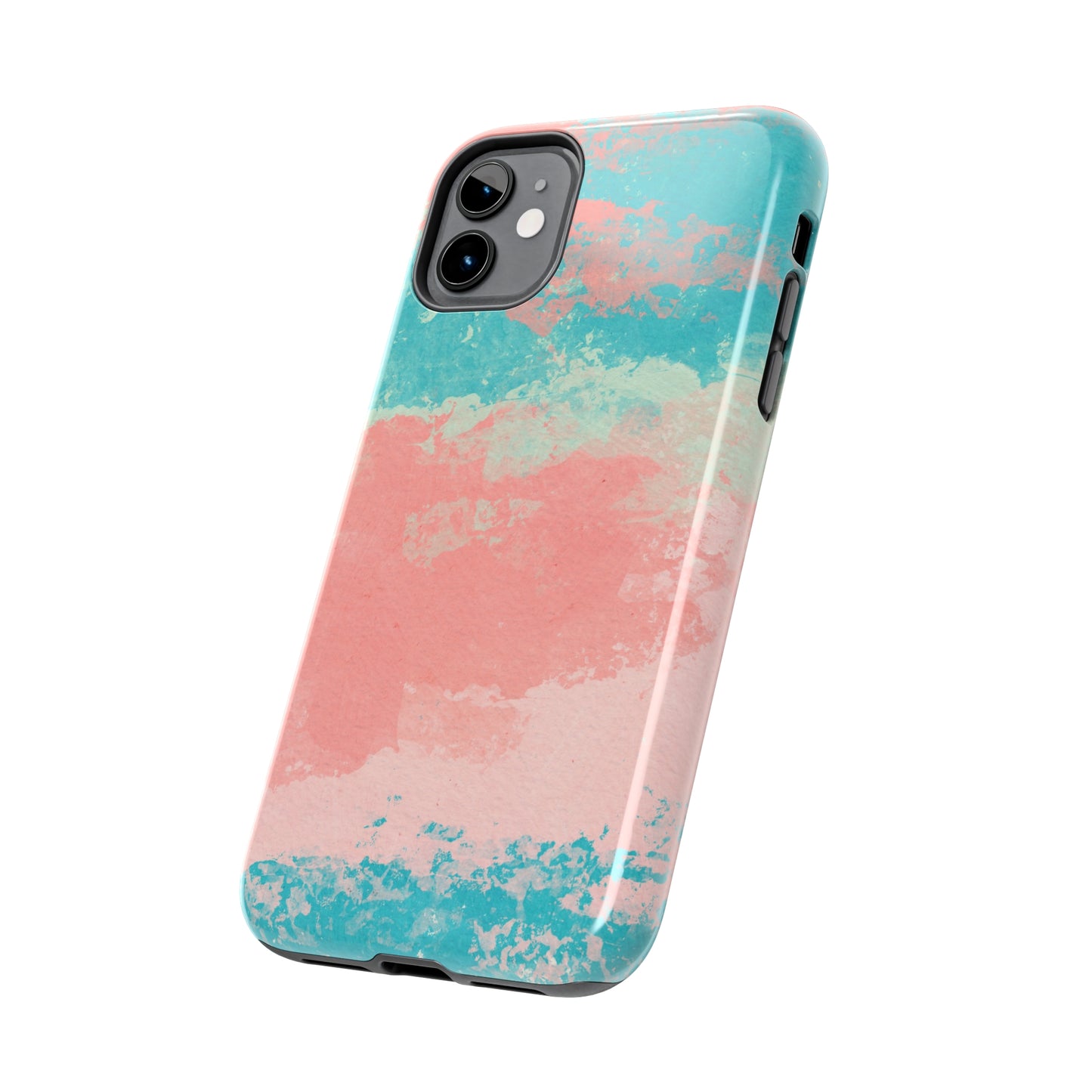 Pink and Turquoise Water Color Tough Phone Cases