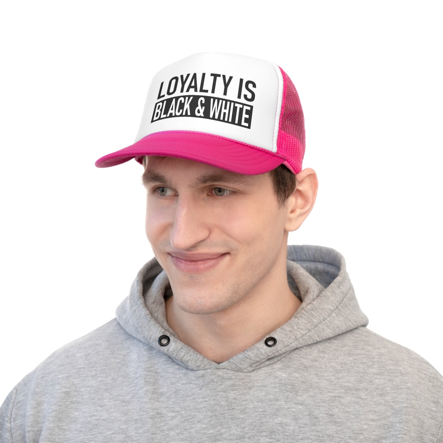 Loyalty is Black and White Tall Trucker Caps