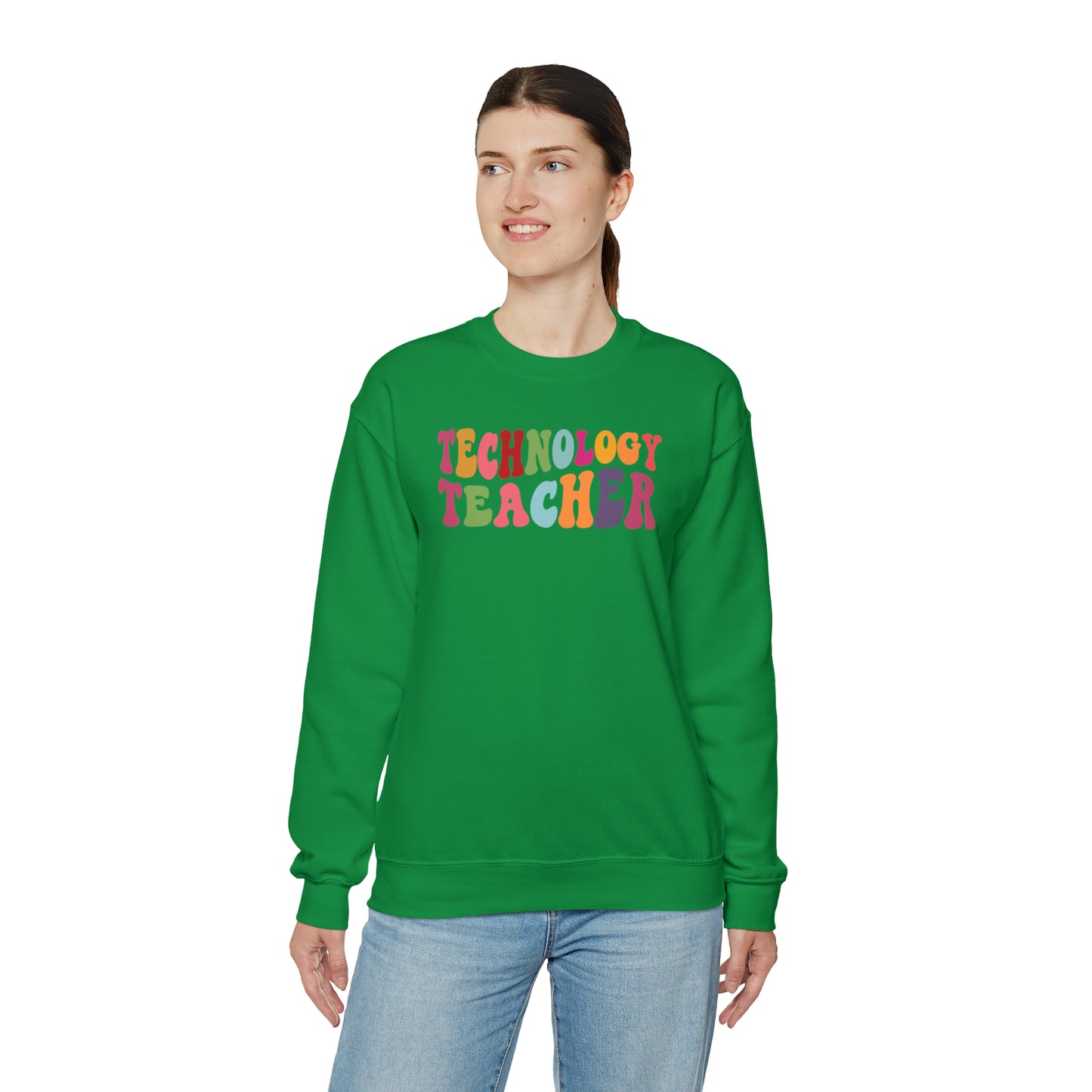 Multi-Colored Technology Teacher Lined Heavyweight Crewneck Sweatshirt