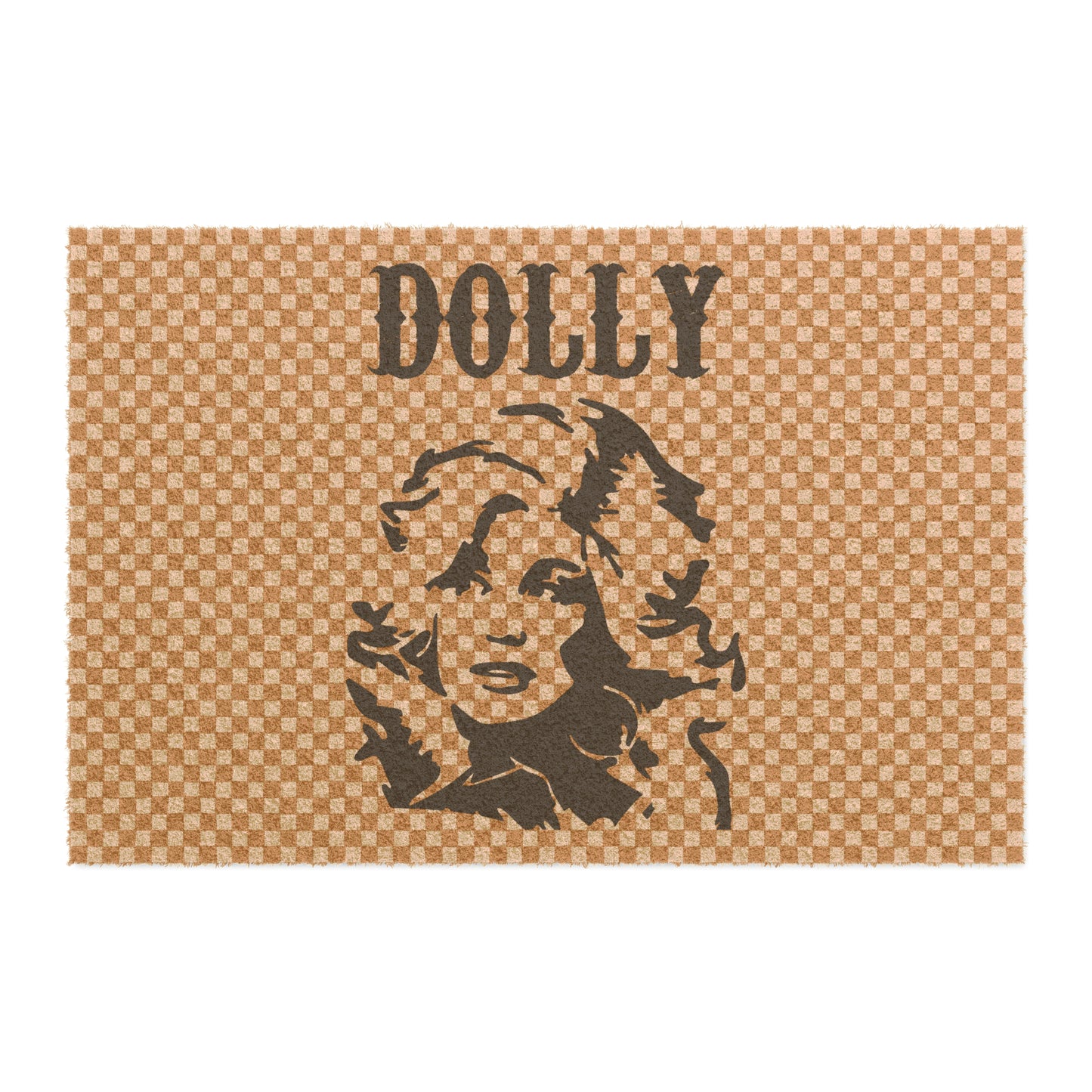 Dolly Portrait Checkerboard Coir Mat