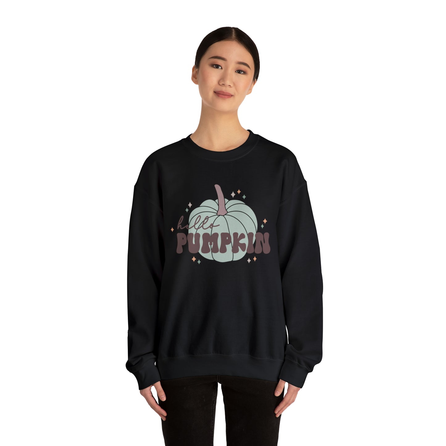 Hello Pumpkin Fall Halloween Unisex Heavy Blend™ Crewneck Sweatshirt