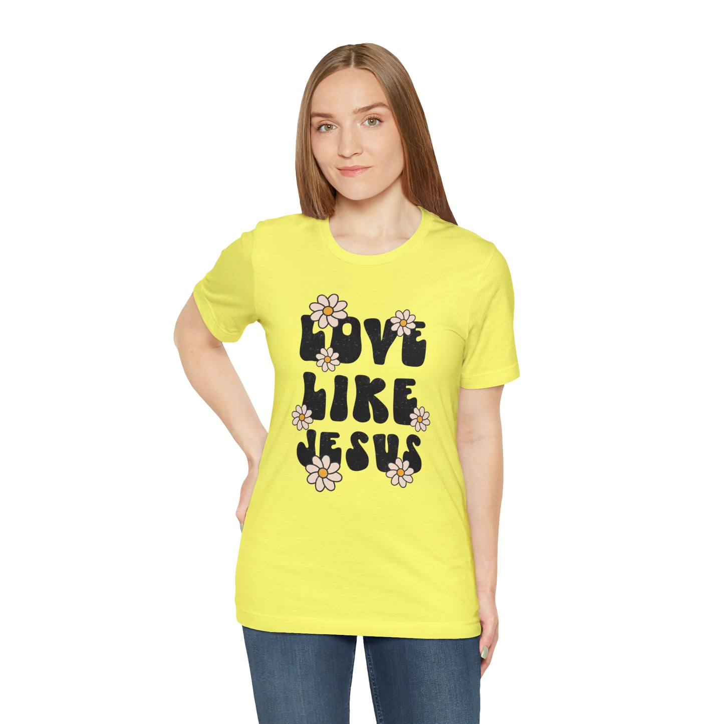 Distressed Daisy Love Like Jesus T-Shirt