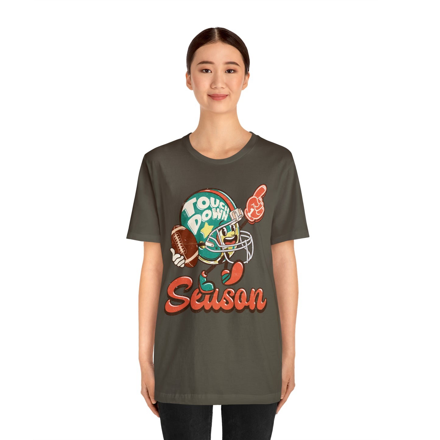 Football Season Football Helmet Character Holding Football T-Shirt