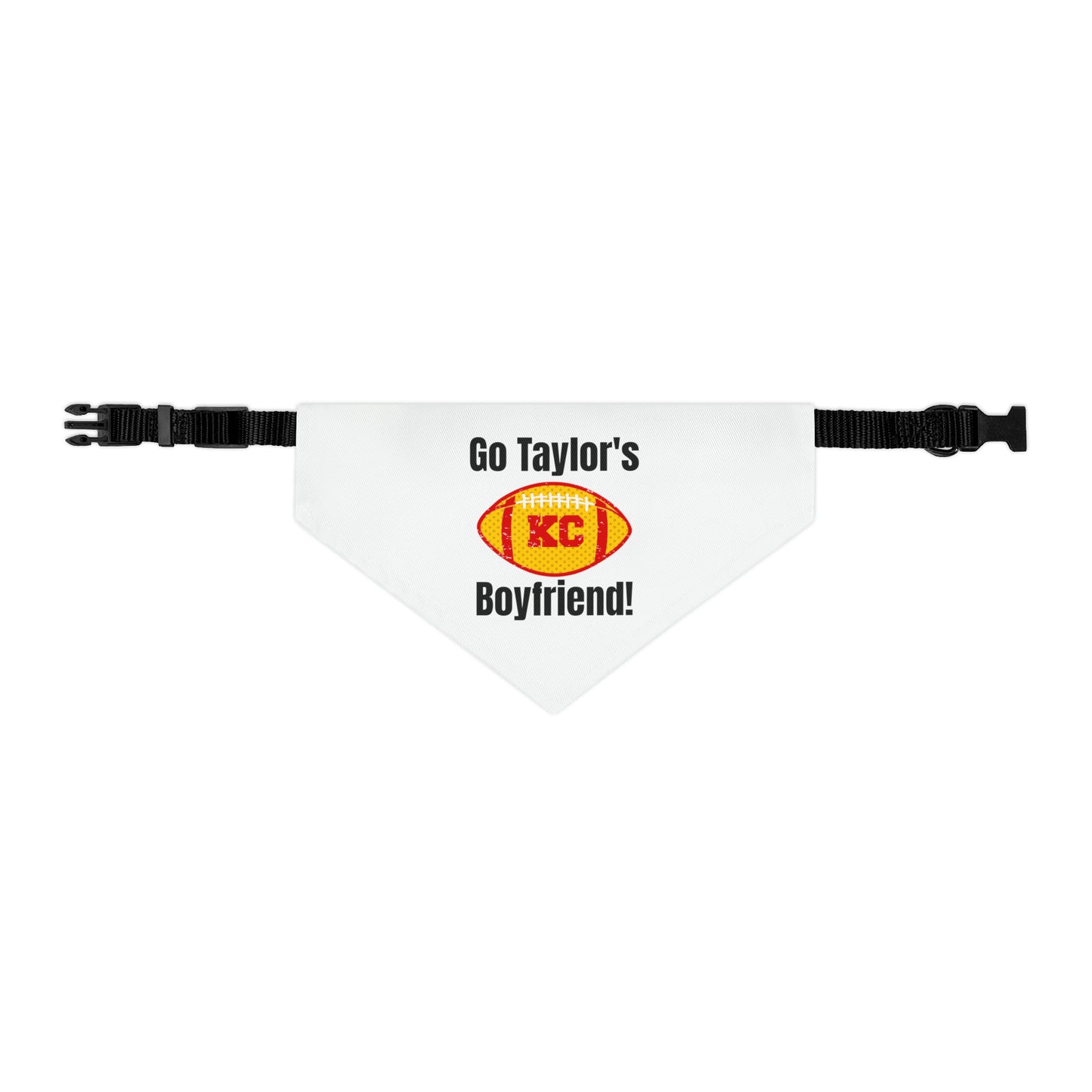 Go Taylor's Boyfriend Swift and Kelce Pet Bandana Collar - WHITE