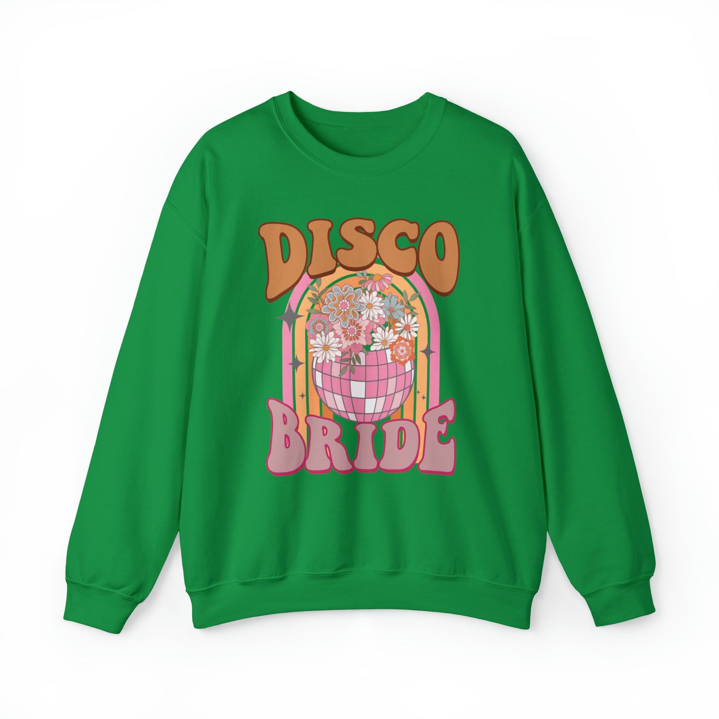 Retro Disco Bride Mirror Ball Bride Unisex Heavy Blend™ Crewneck Sweatshirt