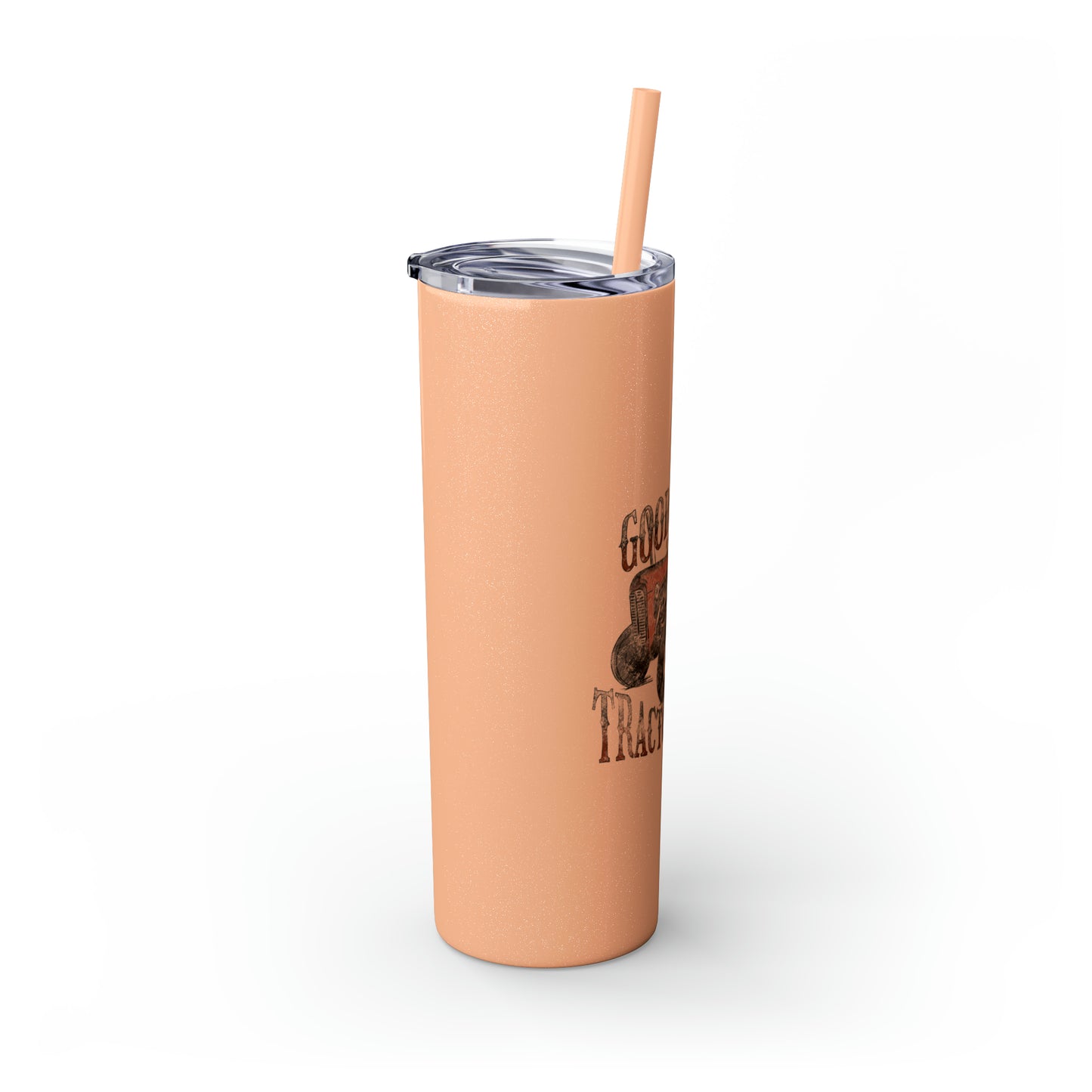 Country Cow Print  Skinny Tumbler with Straw, 20oz