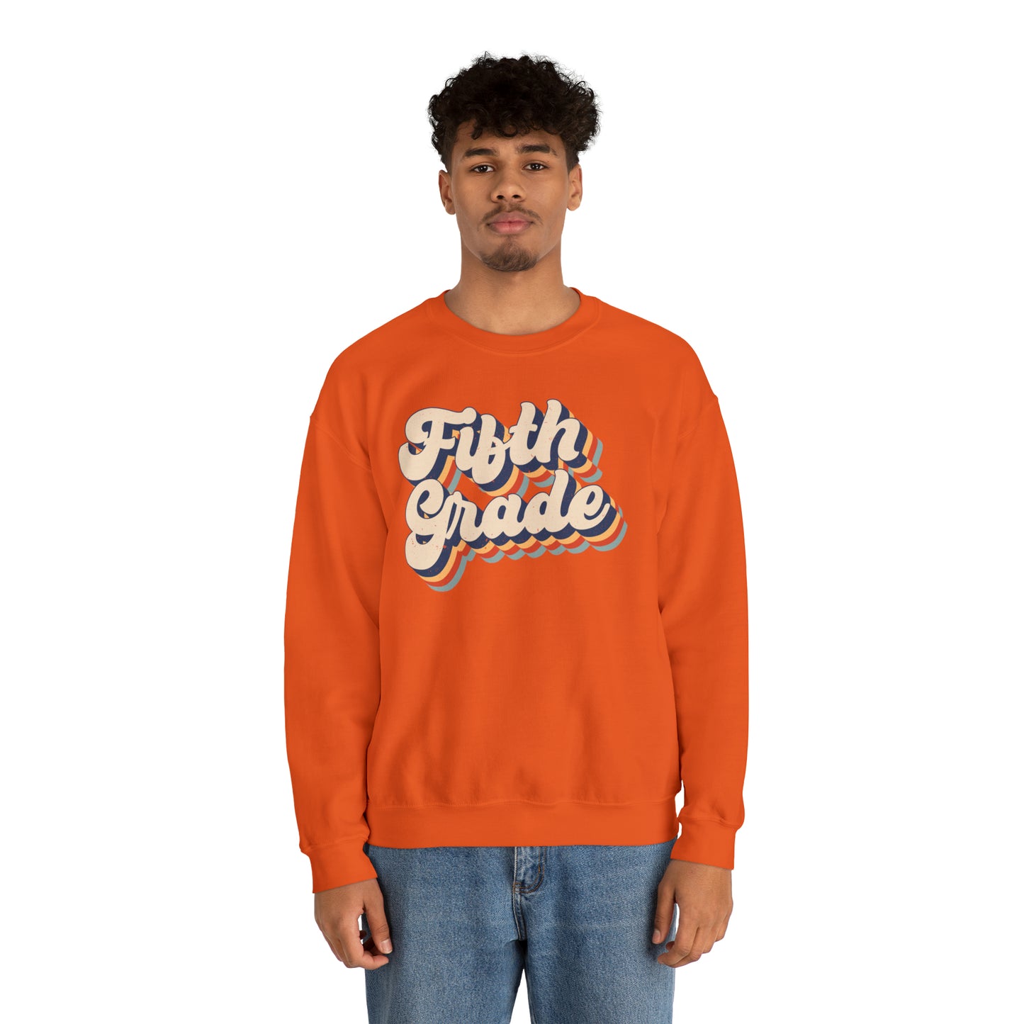 Retro Fifth Grade Unisex Heavy Blend™ Crewneck Sweatshirt