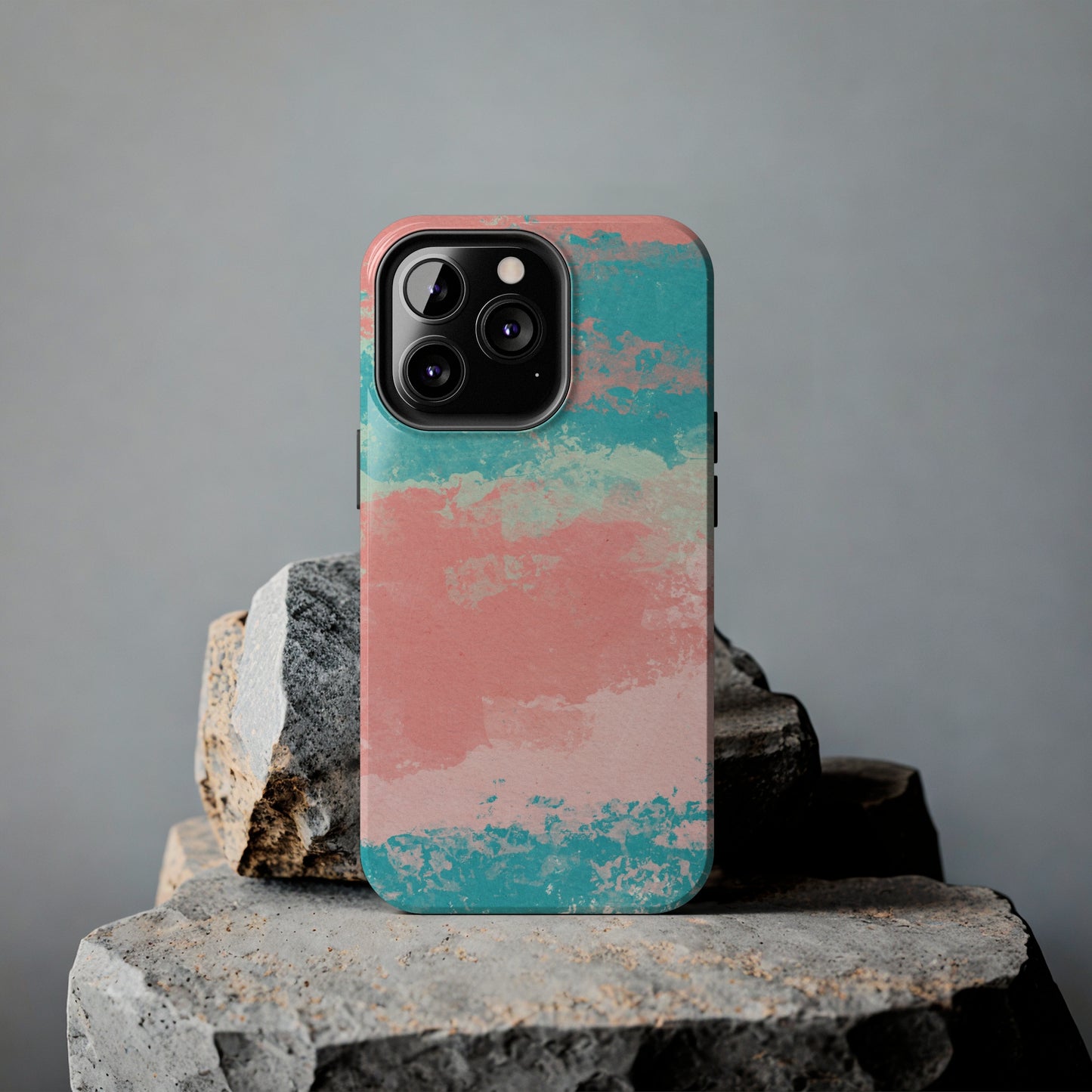 Pink and Turquoise Water Color Tough Phone Cases