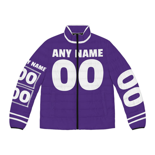 Machine Font Custom Any Name & Number Game Day Men's Puffer Coat/ Jacket