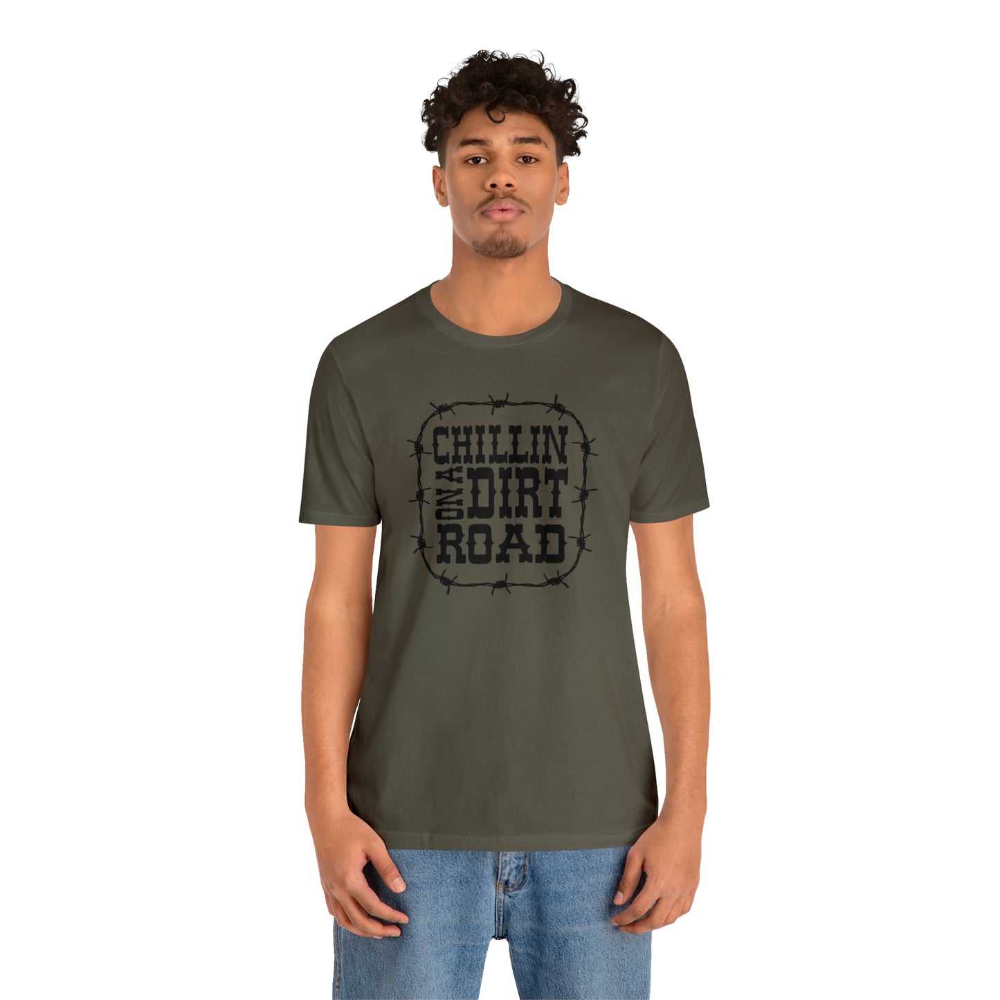 "Chillin' on a Dirt Road" Unisex Jersey Short Sleeve Tee