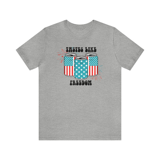 American USA Tastes Like Freedom Beverage Can Unisex Jersey Short Sleeve Tee