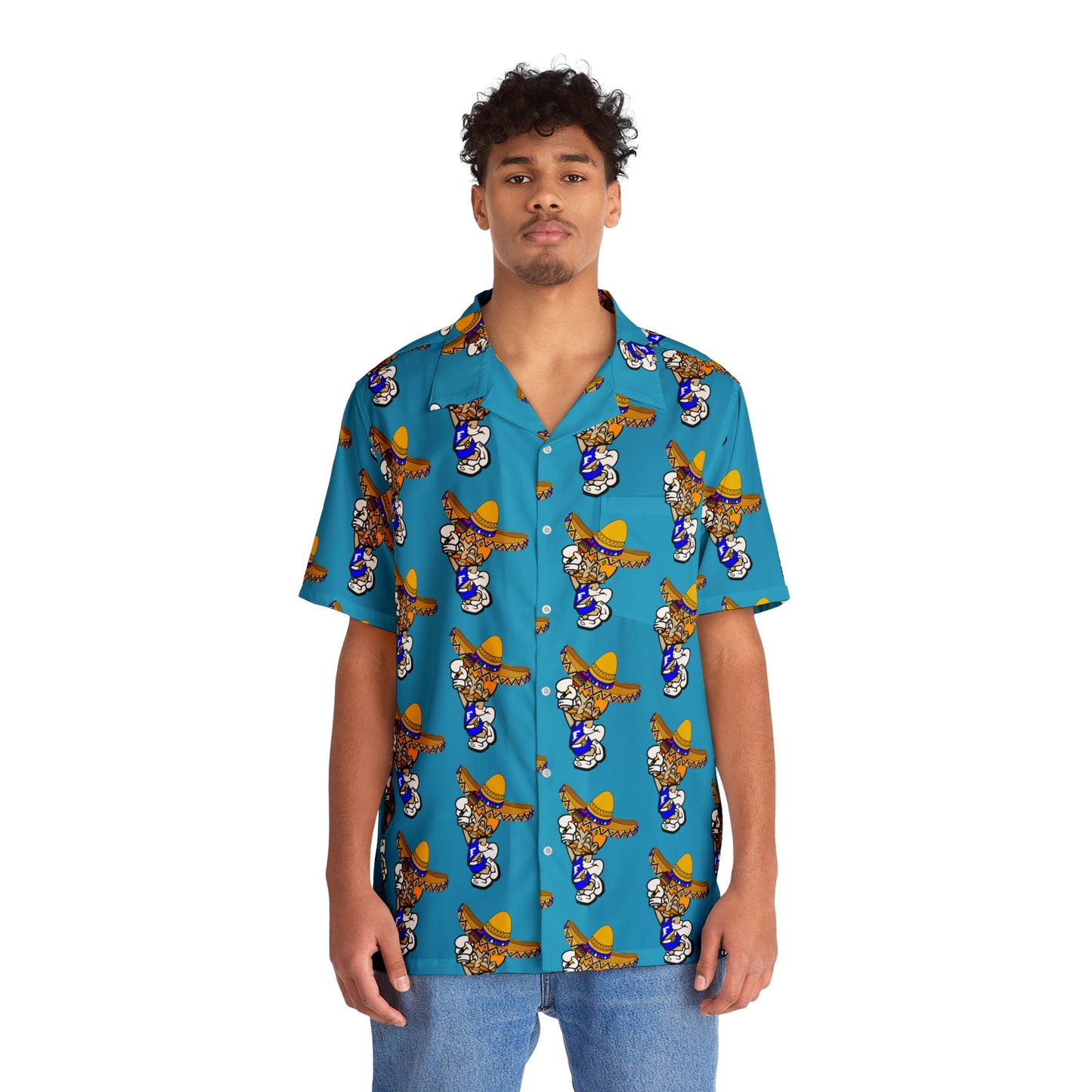 Freeburg Sombrero Midget Men's Hawaiian Shirt - Turquoise