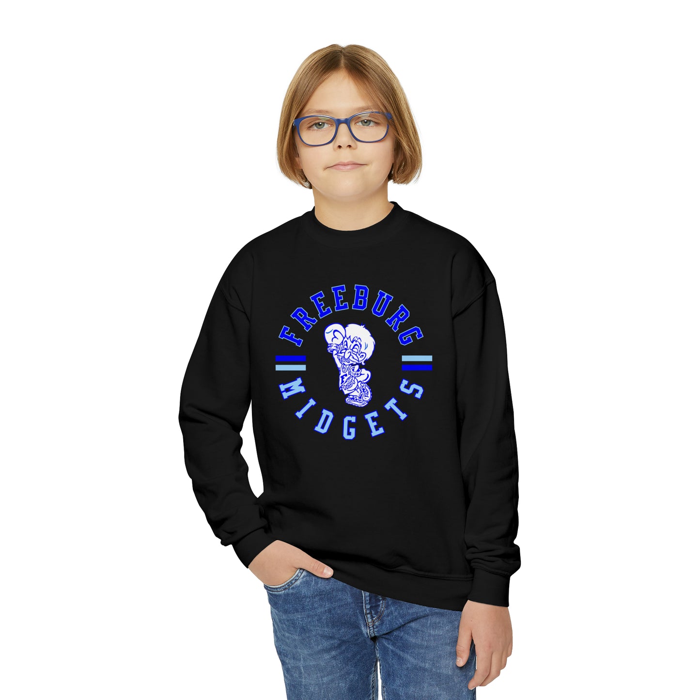 YOUTH Freeburg Midgets Circle Logo Youth Crewneck Sweatshirt