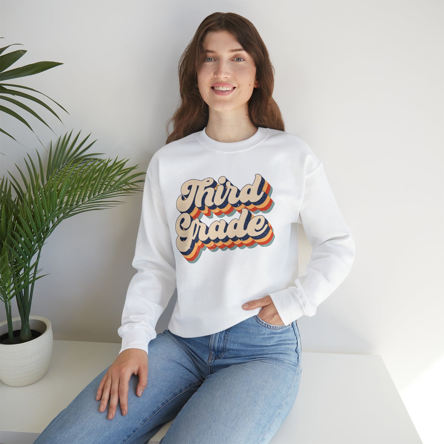 Retro Third Grade Unisex Heavy Blend™ Crewneck Sweatshirt