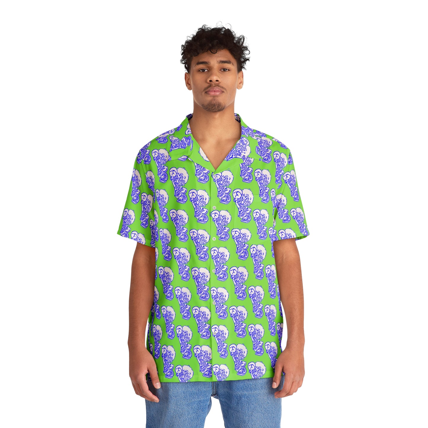 Freeburg Midget Men's Hawaiian Shirt - Lime Green