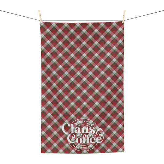 Christmas Plaid Claus Coffee Christmas/ Holiday Soft Tea Towel