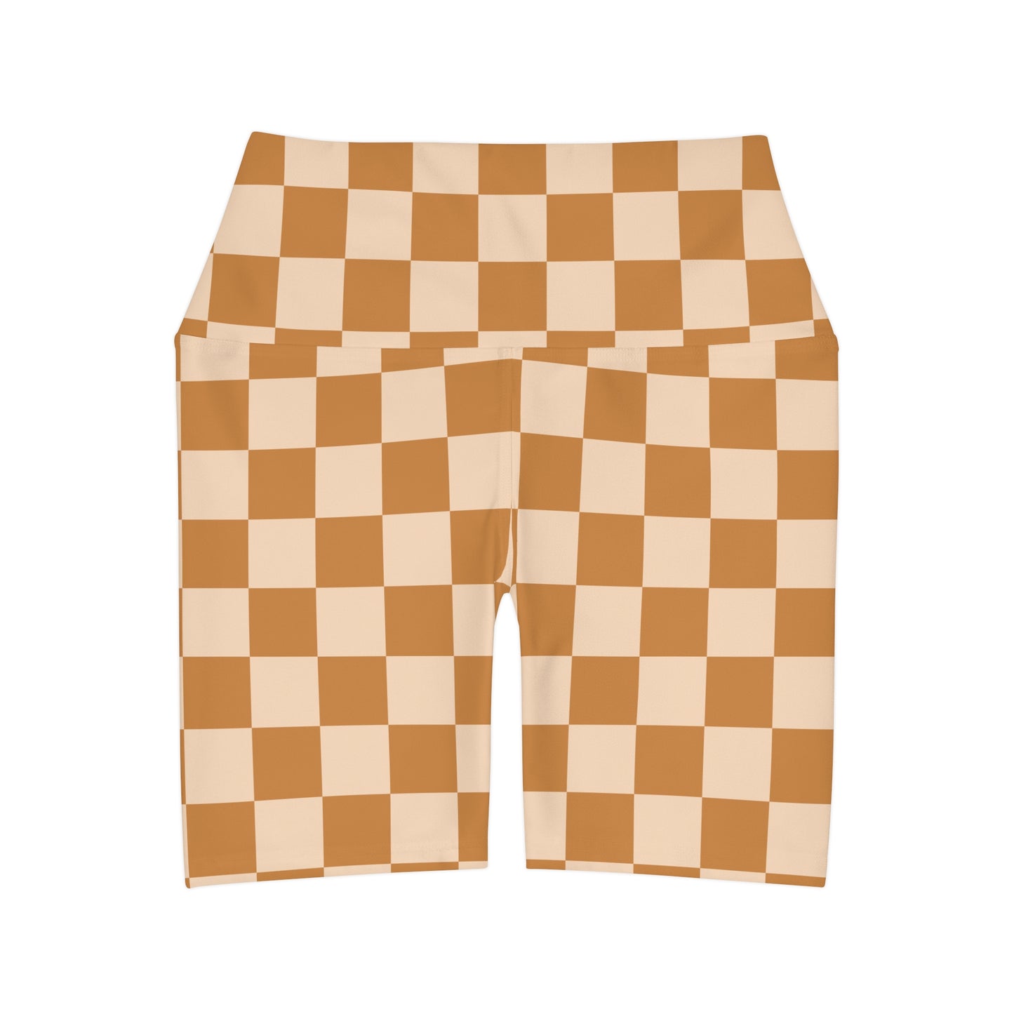 Retro Checkerboard Patterned Yoga Shorts