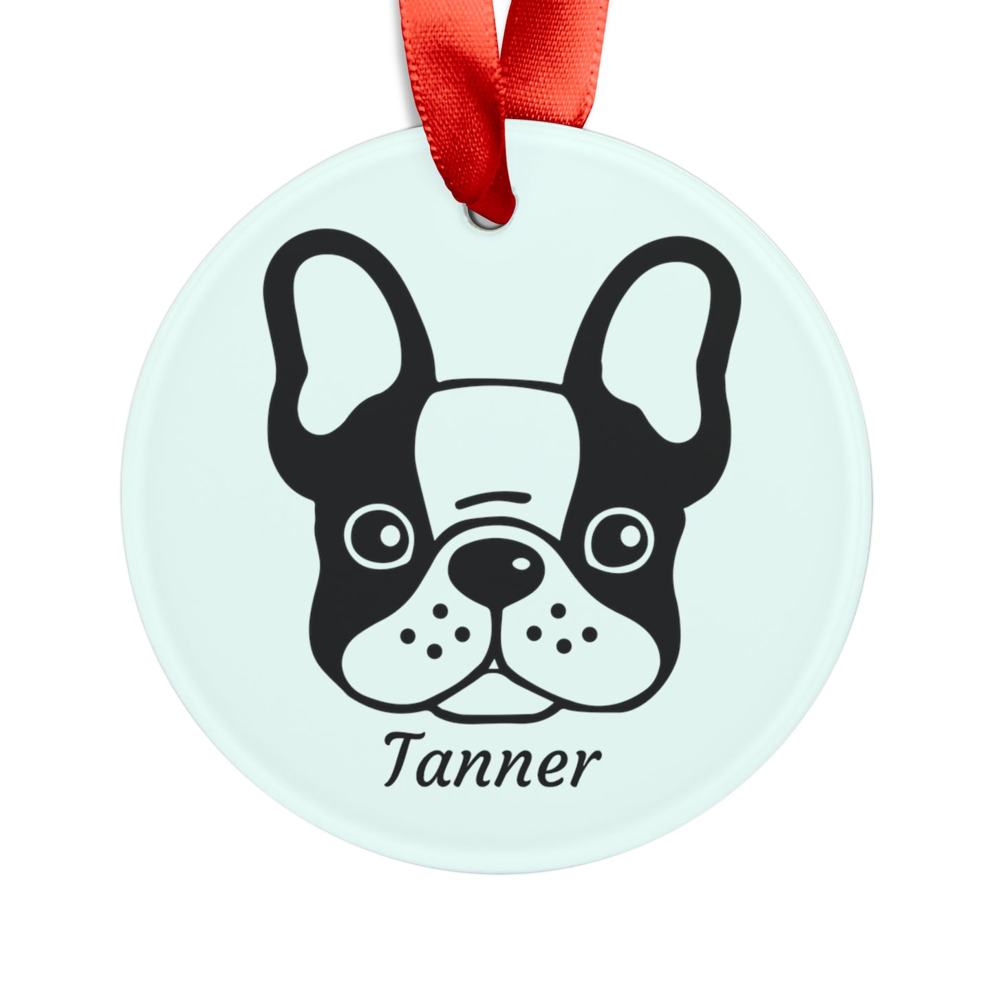 French Bulldog Ornament with Ribbon - Tanner