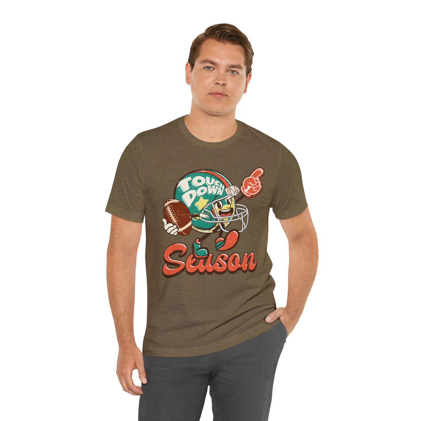 Football Season Football Helmet Character Holding Football T-Shirt