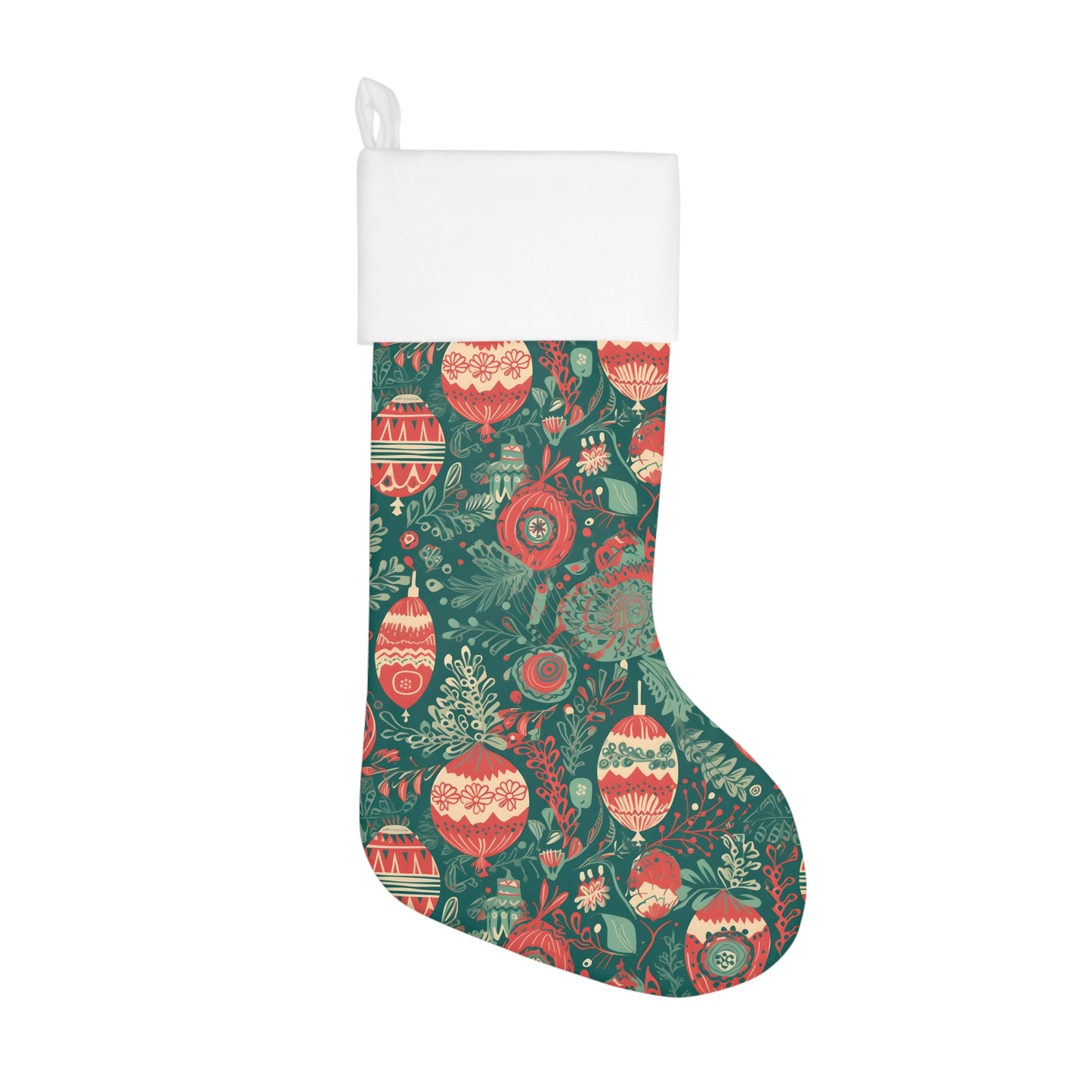 Green Christmas Ornate Ornament Holiday Stocking