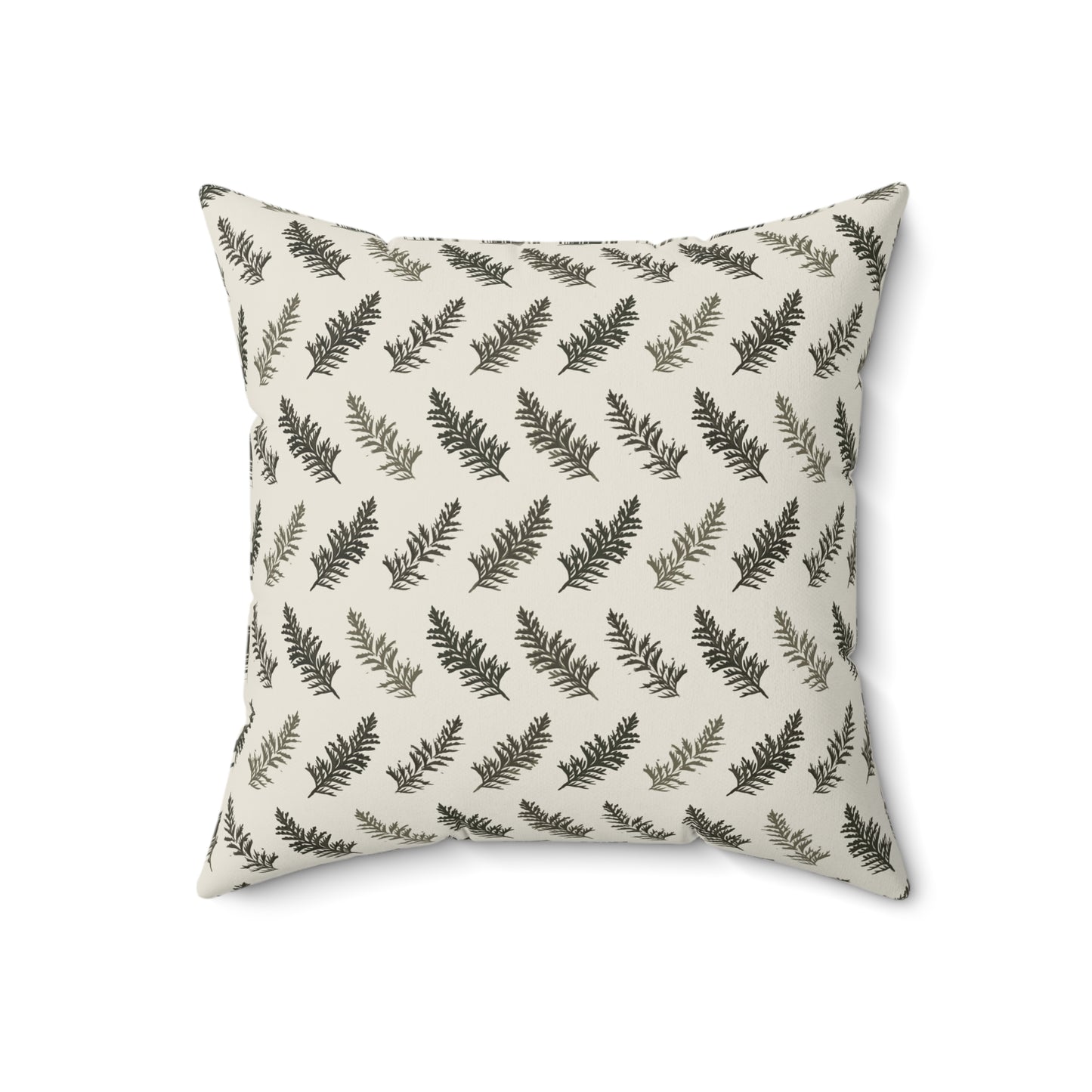 Cedar Leaves Cream Fall/ Halloween Spun Polyester Square Pillow