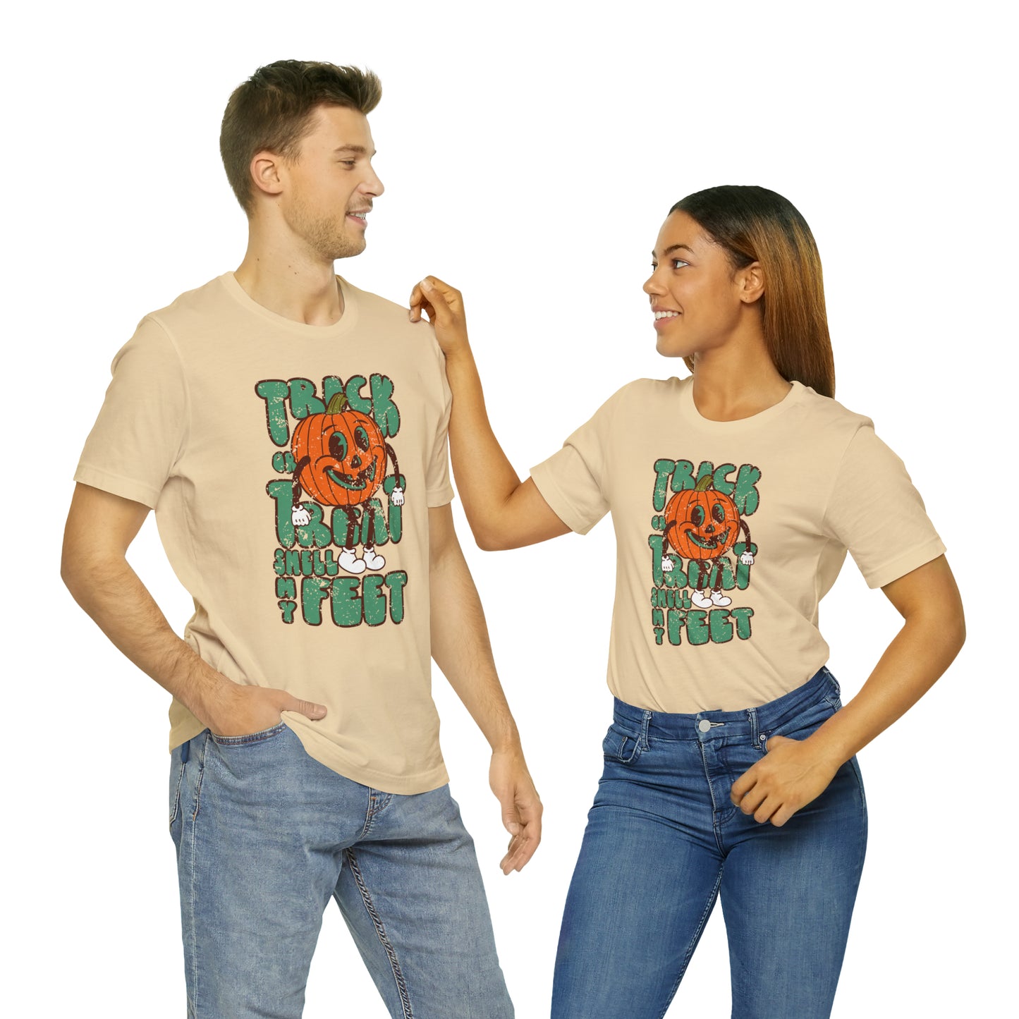 Distressed Trick or Treat Smell My Feet T-Shirt