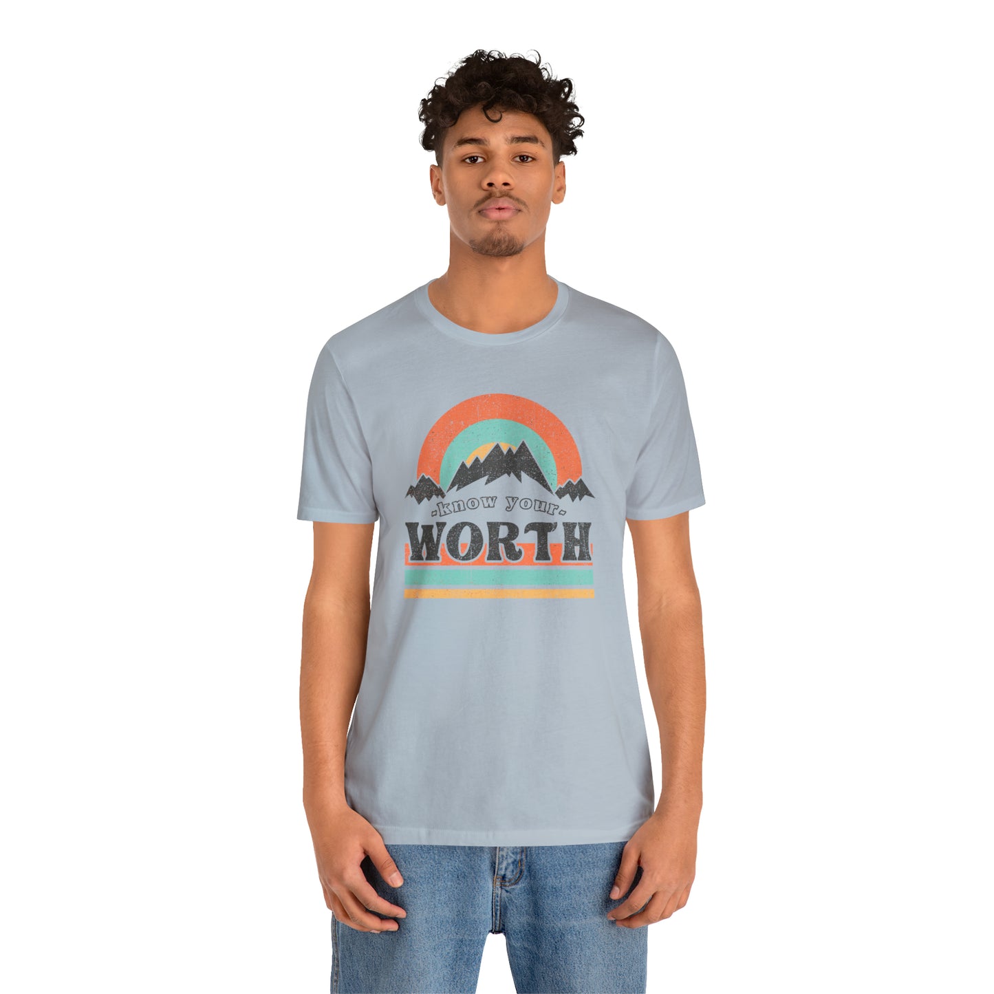 "Know Your Worth" Unisex Jersey Short Sleeve Tee