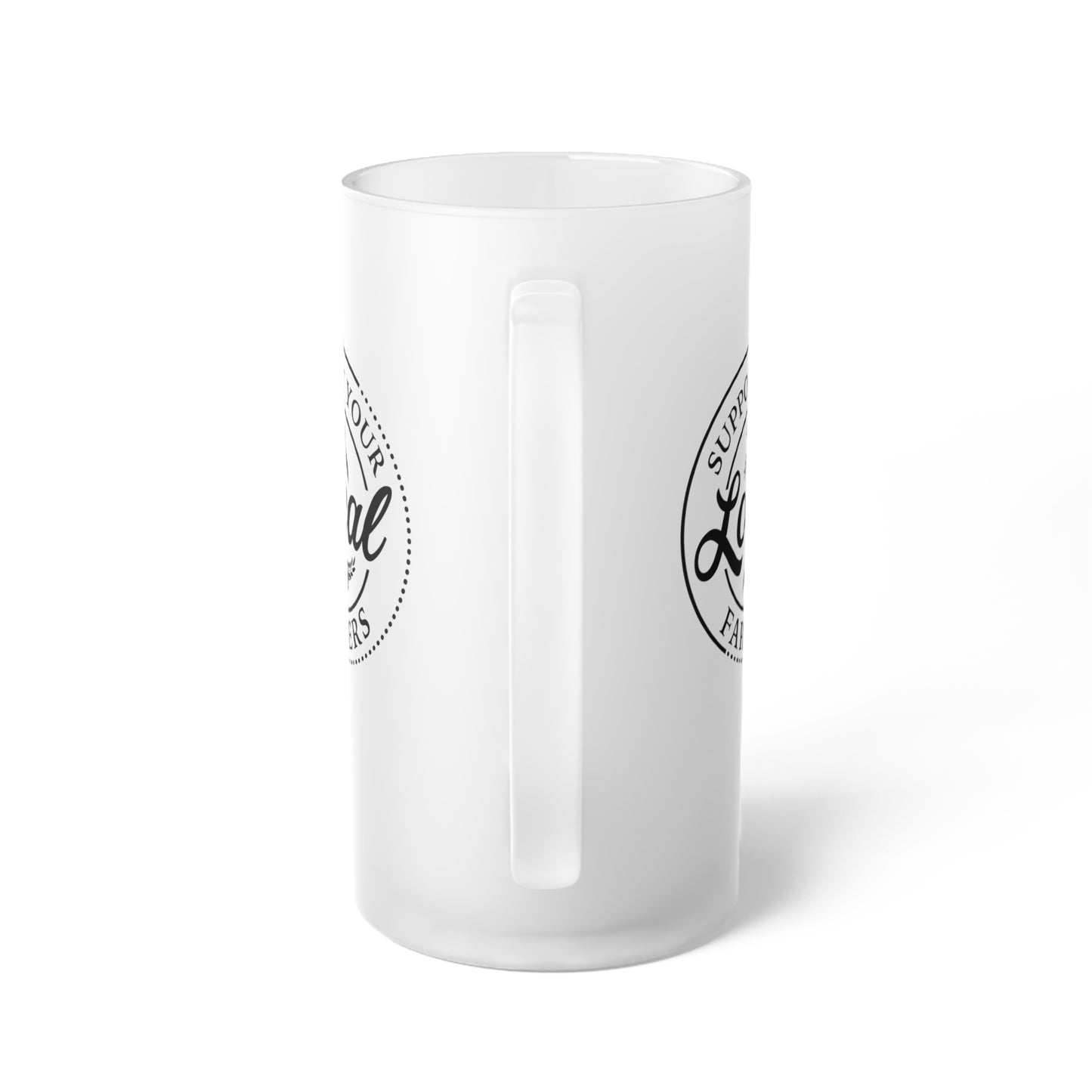 Support Your Local Farmers Frosted Glass Beer Mug