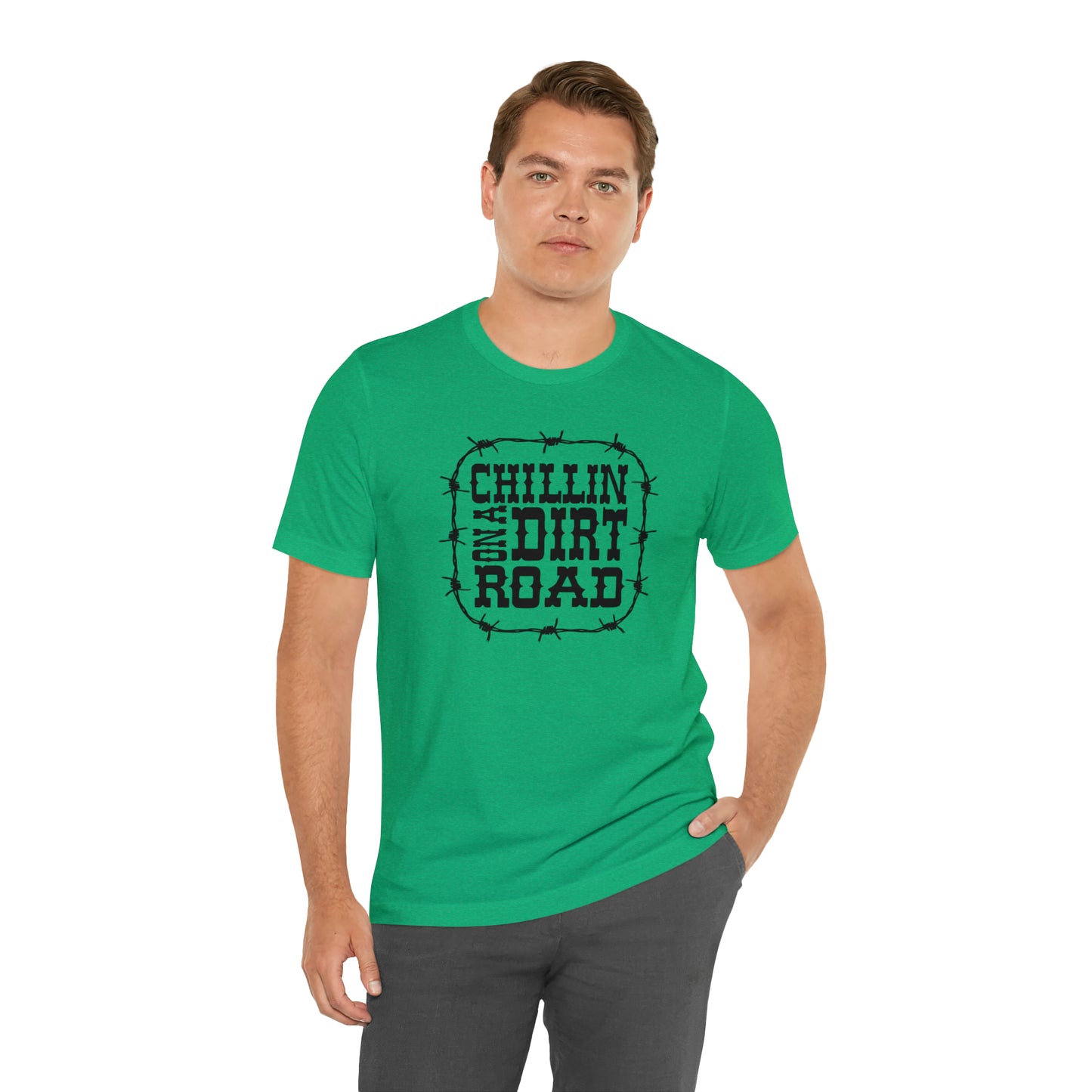 "Chillin' on a Dirt Road" Unisex Jersey Short Sleeve Tee