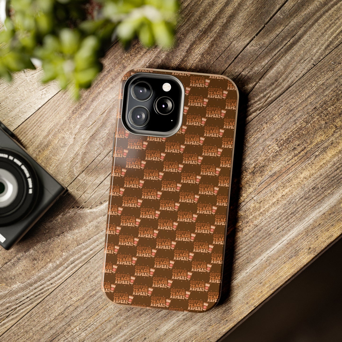 Coffee Teach Repeat Patterned Tough Phone Cases