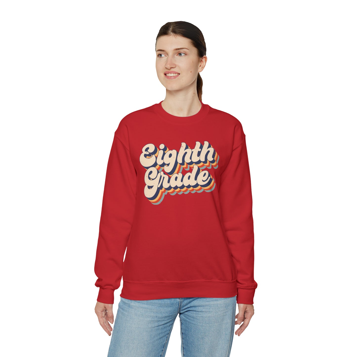 Retro Eighth Grade Unisex Heavy Blend™ Crewneck Sweatshirt