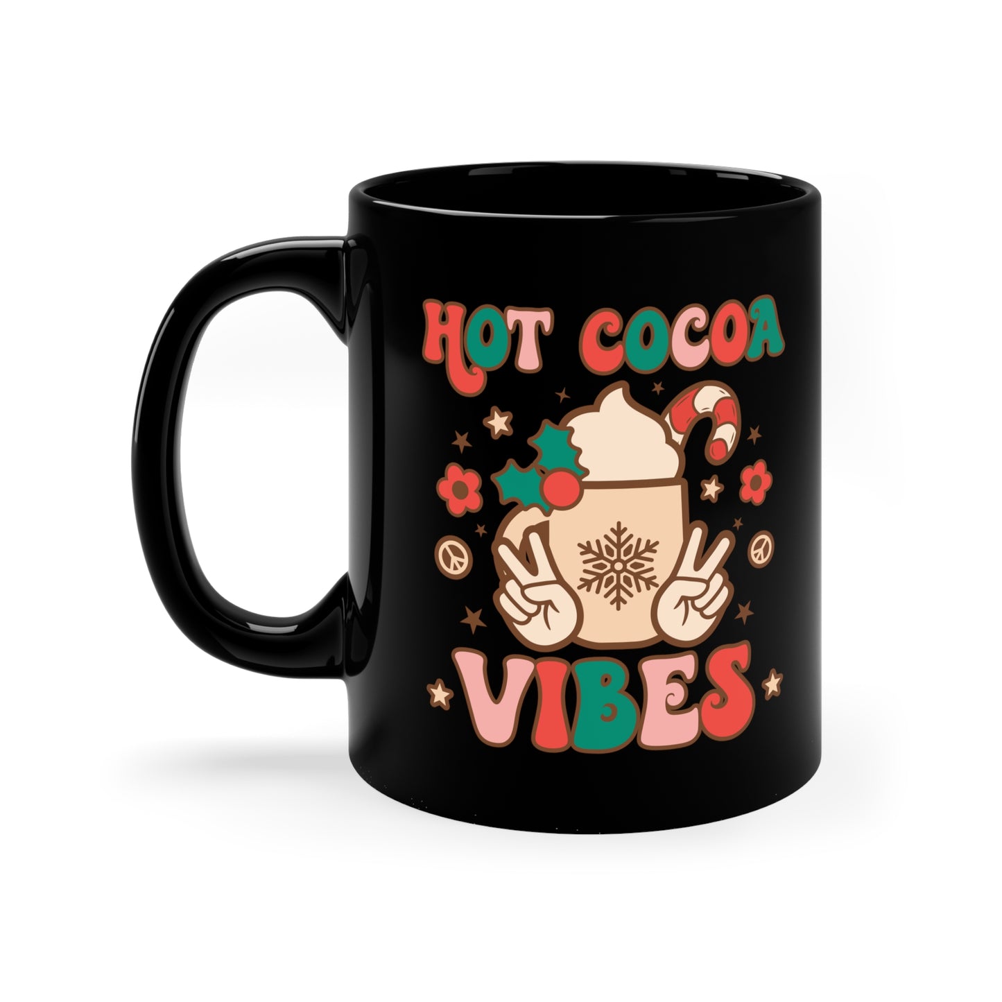 Hot Cocoa Vibes 11oz Black Mug