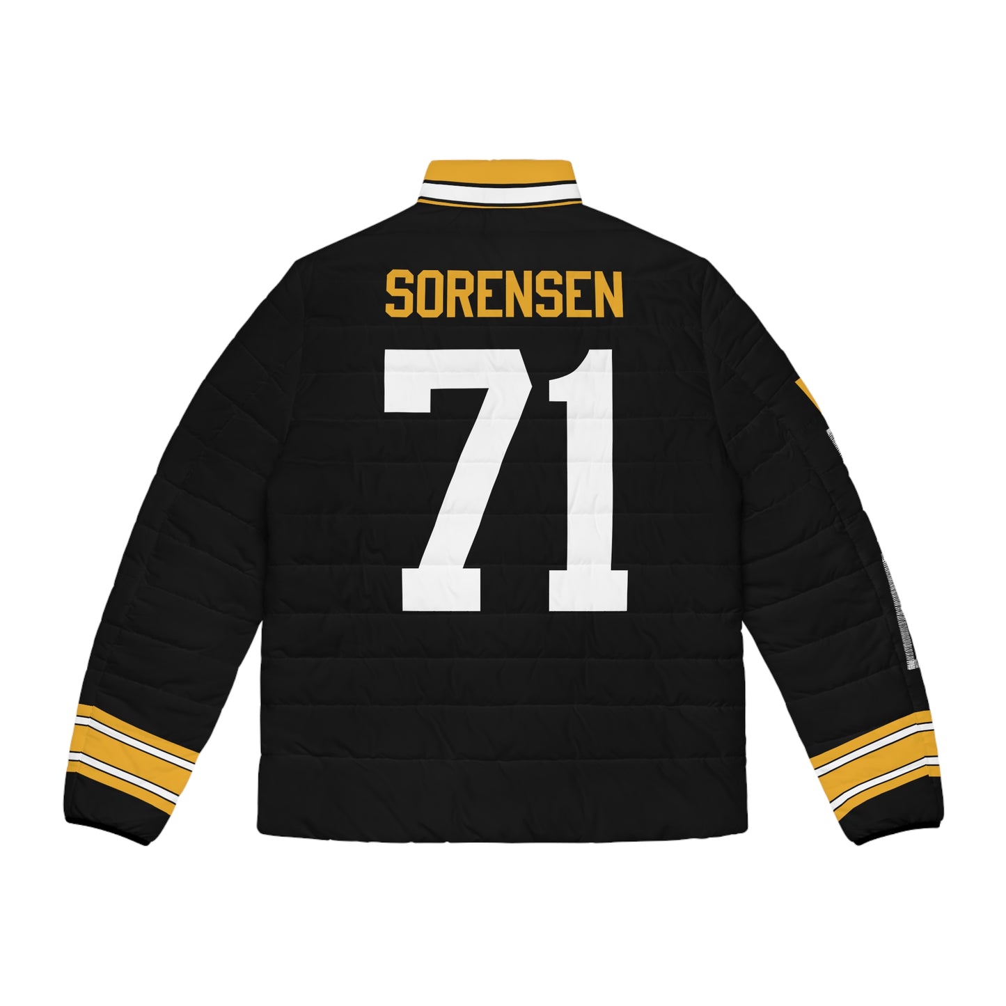 Sorensen 71 Pittsburgh Any Name & Number Game Day Men's Puffer Coat/ Jacket