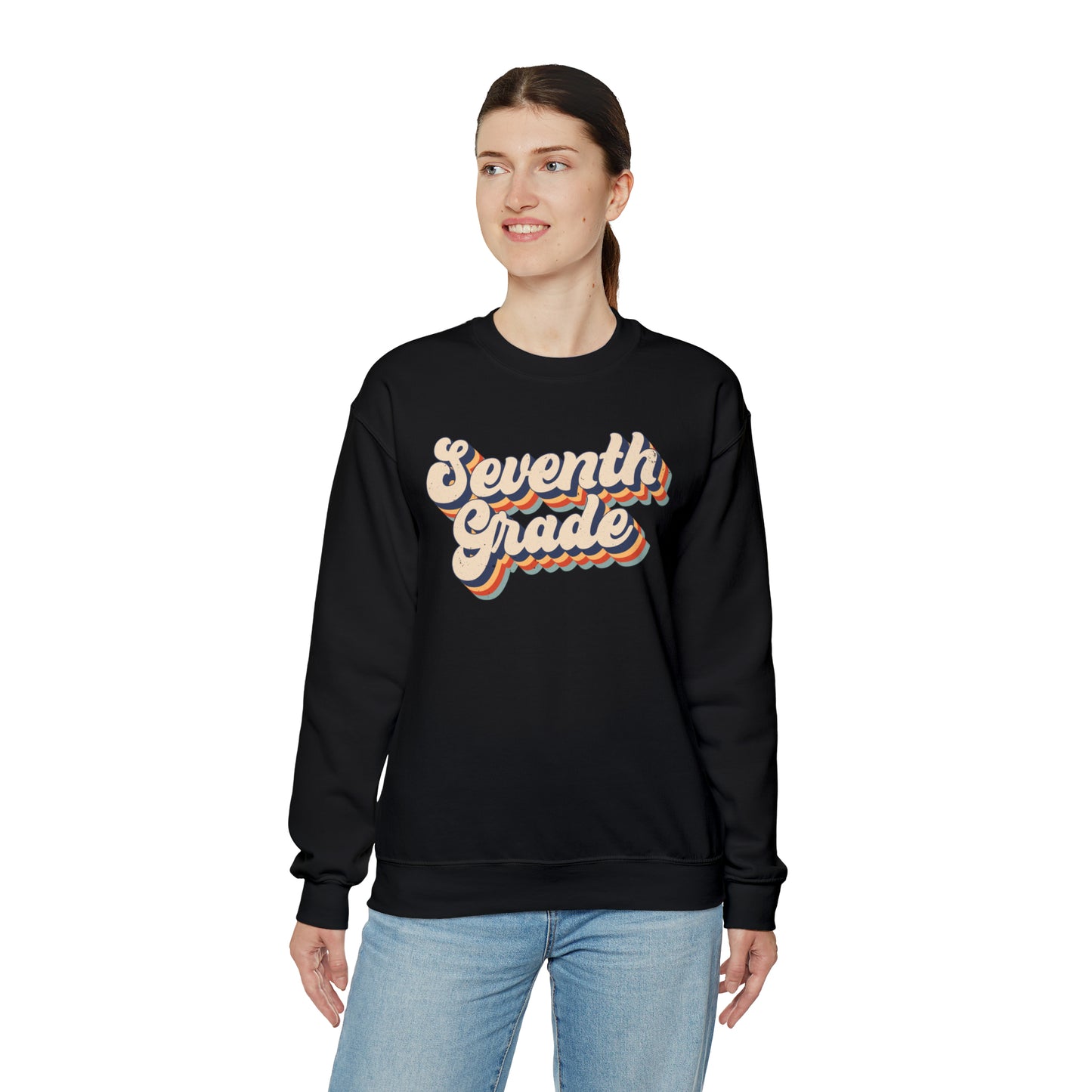 Retro Seventh Grade Unisex Heavy Blend™ Crewneck Sweatshirt