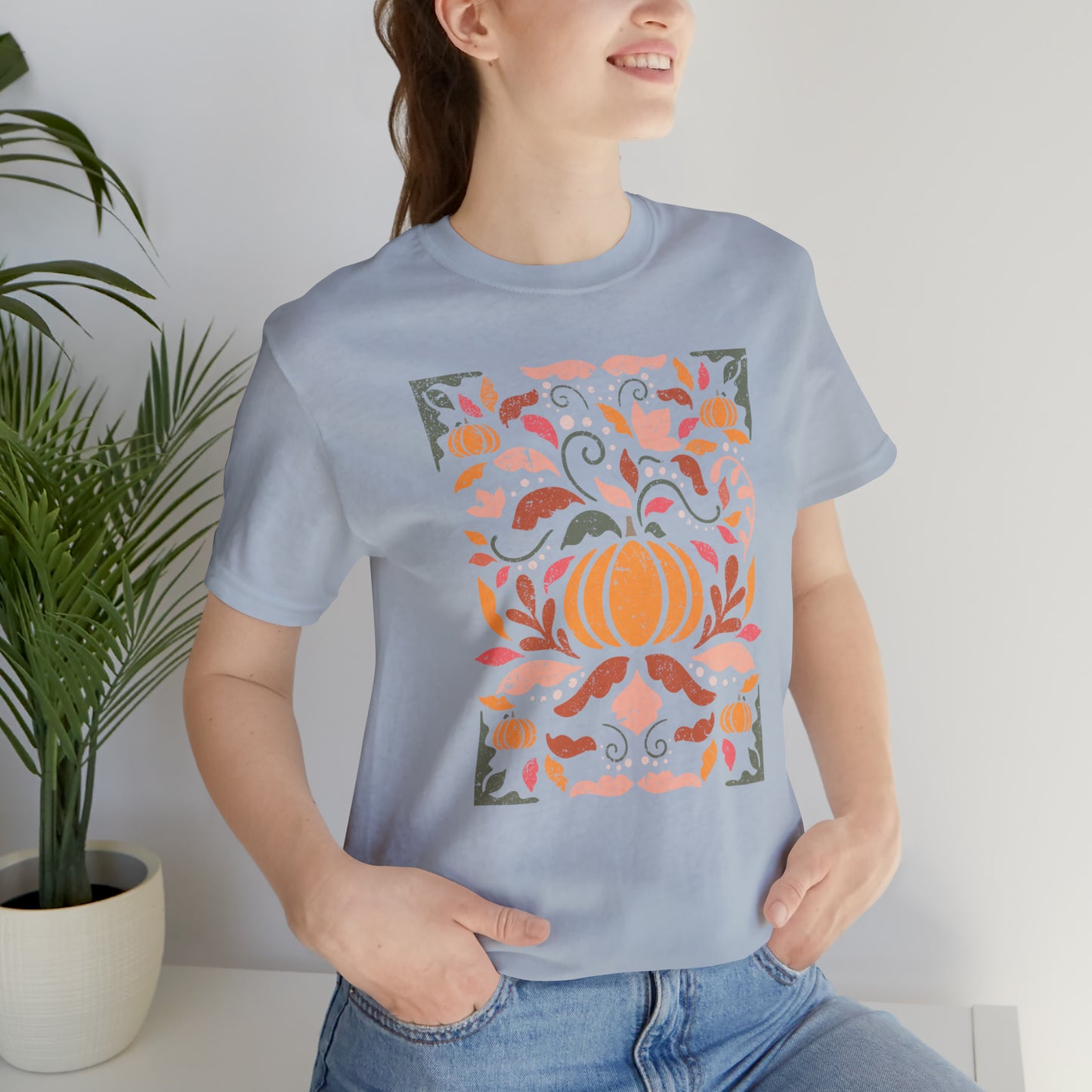 Distressed Boho Fall Floral Mural T-Shirt