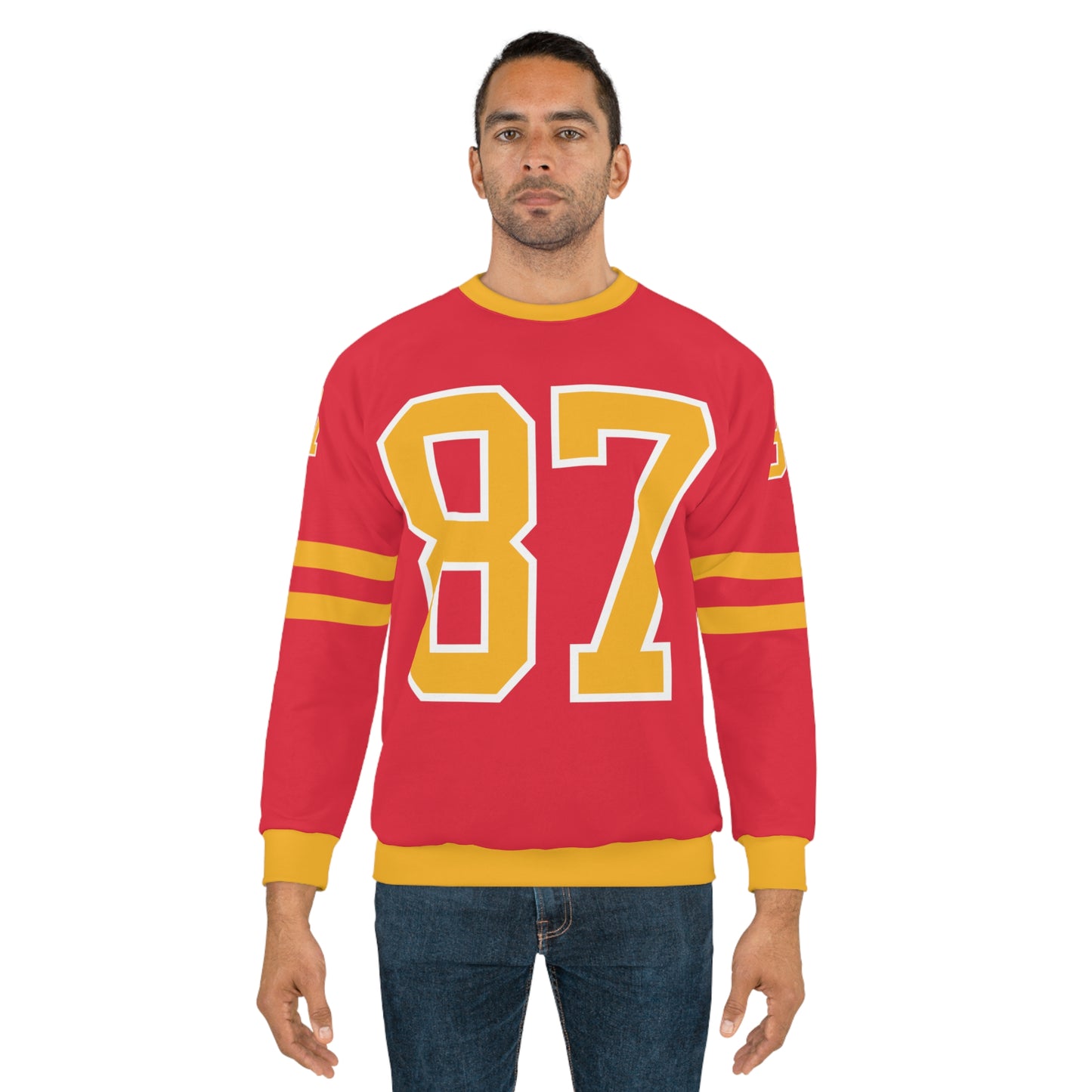 Swift Football Yellow Cuff/ Yellow Numbers Sweatshirt Red/Yellow