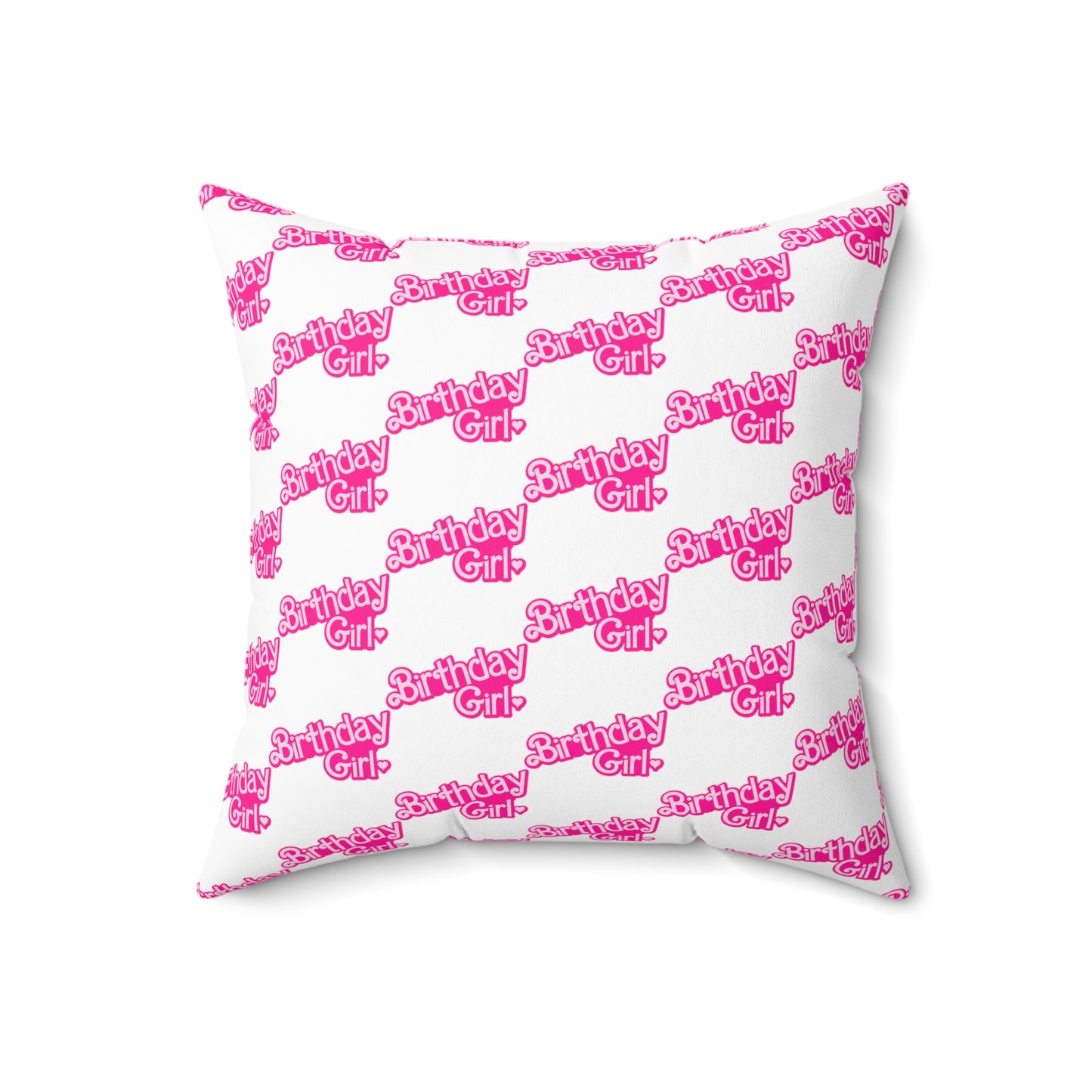 Birthday Girl Barbie Font Pattern Polyester Square Pillow