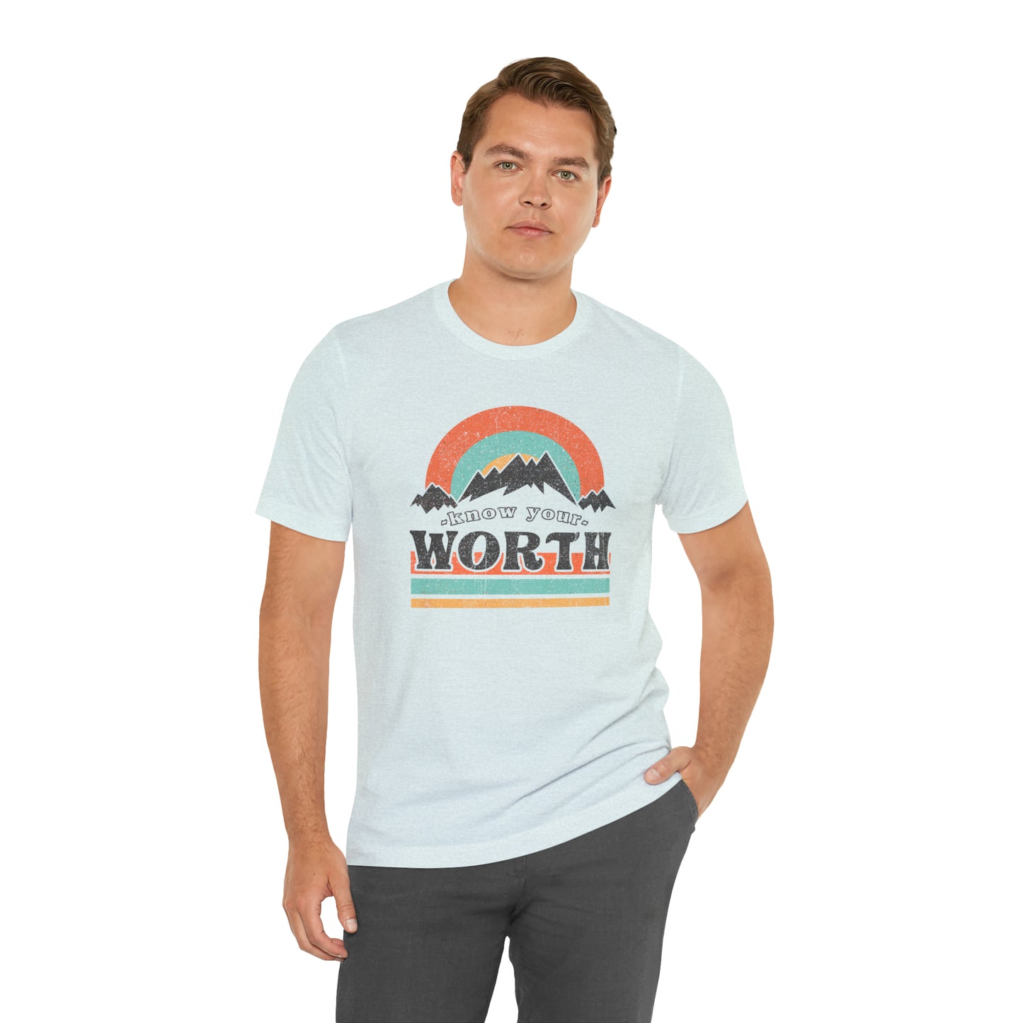 "Know Your Worth" Unisex Jersey Short Sleeve Tee