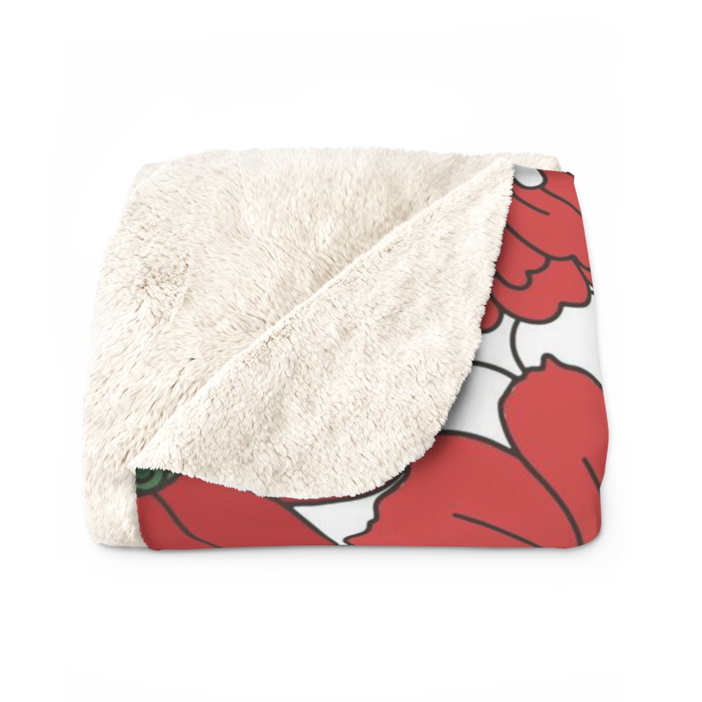 Retro Floral Christmas Sherpa Fleece Blanket