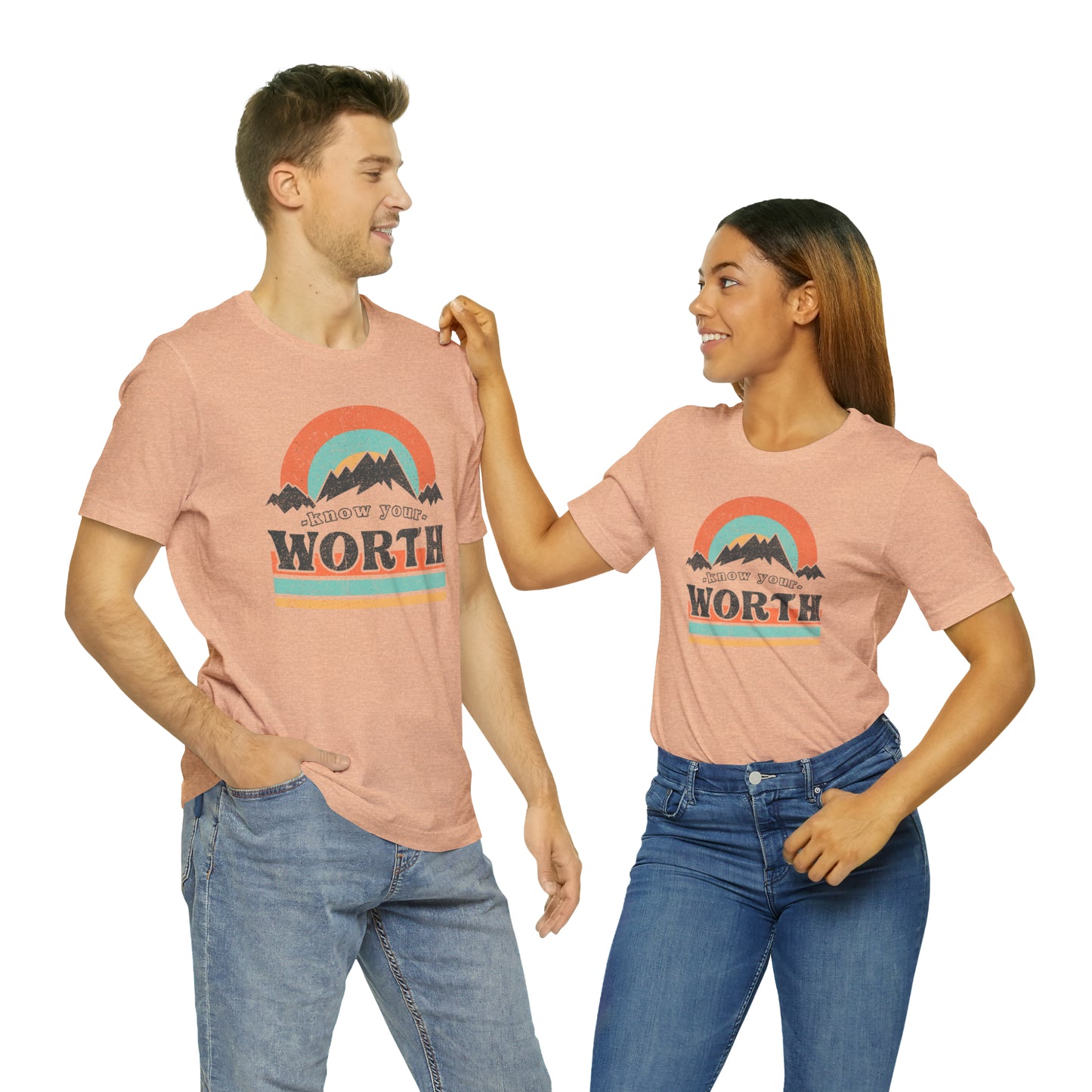 "Know Your Worth" Unisex Jersey Short Sleeve Tee