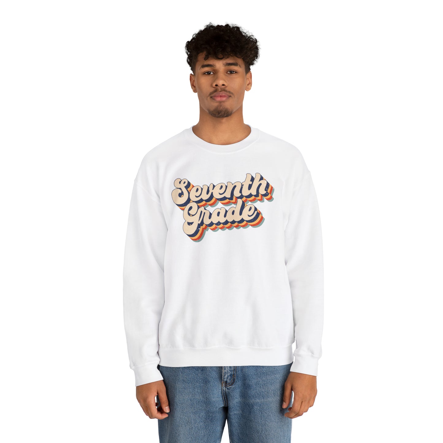 Retro Seventh Grade Unisex Heavy Blend™ Crewneck Sweatshirt