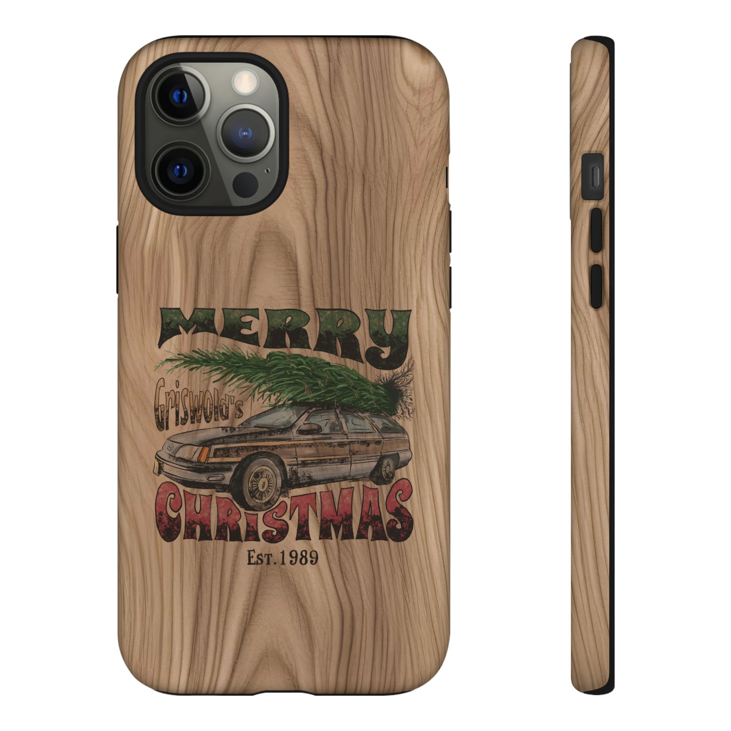 Distressed Merry Griswold's Christmas Tree Station Wagon Holiday Apple iPhone Tough Cases