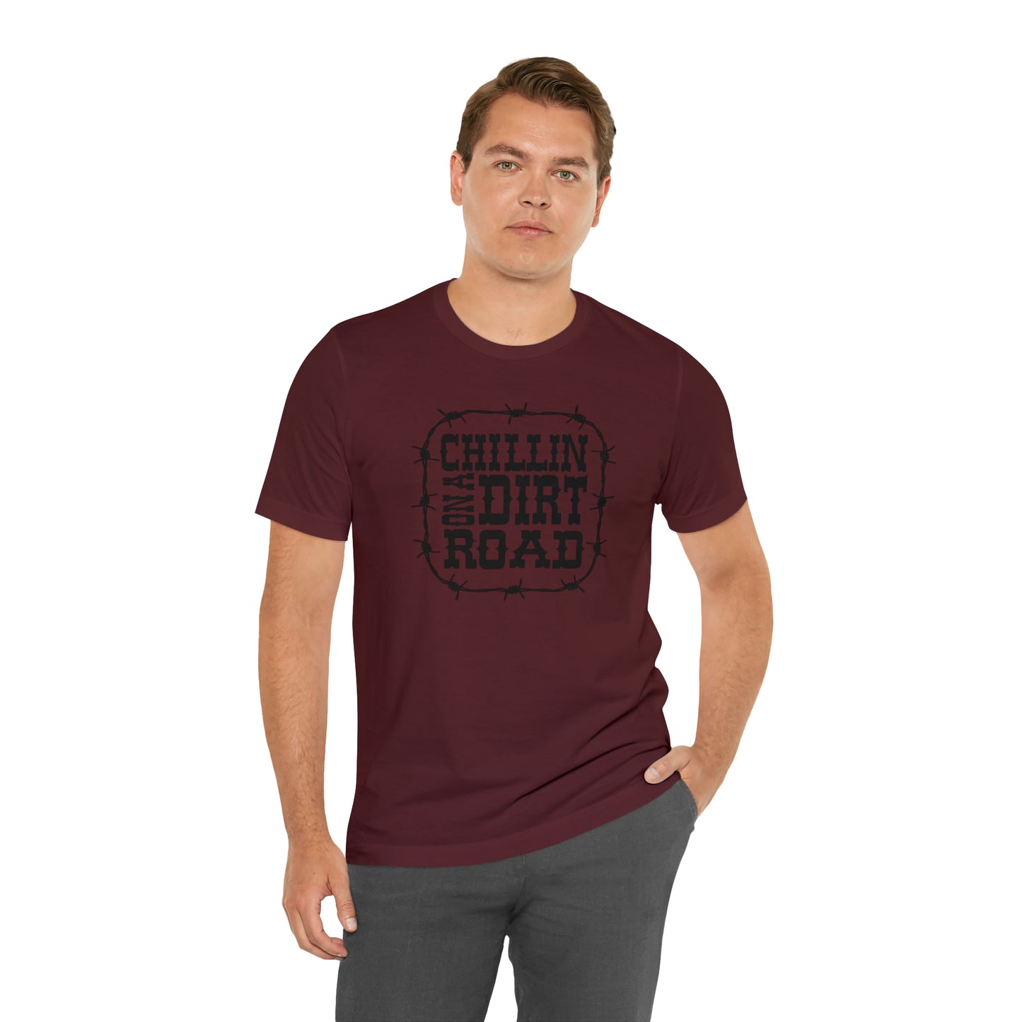 "Chillin' on a Dirt Road" Unisex Jersey Short Sleeve Tee