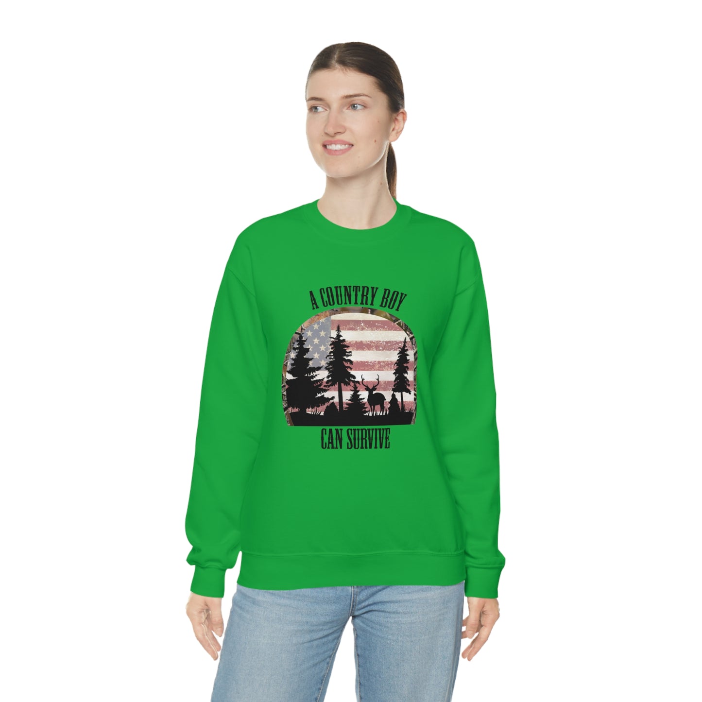 "A Country Boy Can Survive" - Unisex Heavy Blend™ Crewneck Sweatshirt