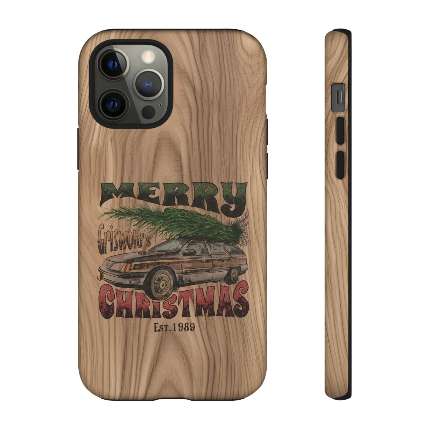 Distressed Merry Griswold's Christmas Tree Station Wagon Holiday Apple iPhone Tough Cases